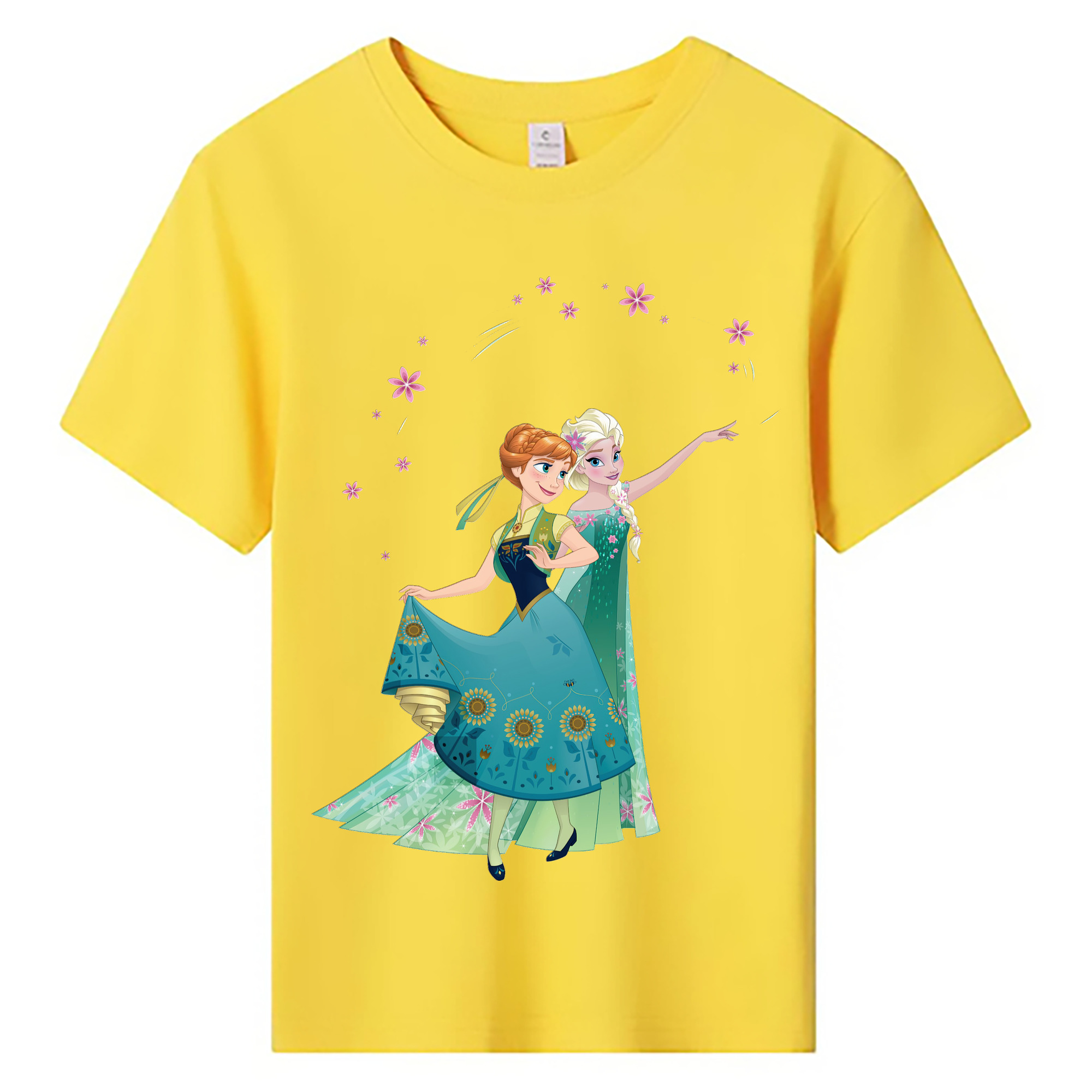 （画像用） アナと雪の女王 アンナ エルサ Frozen Anna Elsa 綿100％キッズTシャツ（フロントプリント）