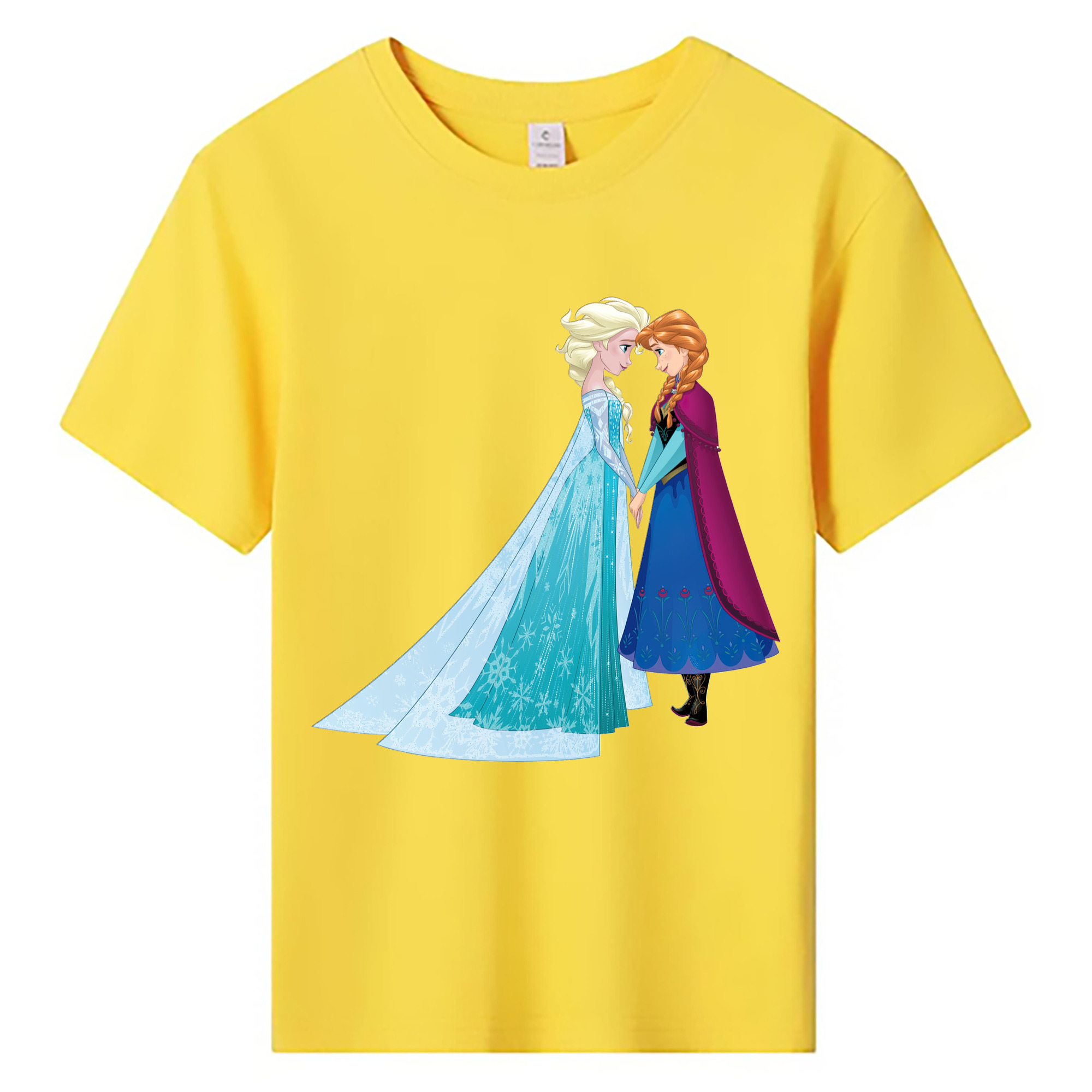 （画像用） アナと雪の女王 アンナ エルサ Frozen Anna Elsa 綿100％キッズTシャツ（フロントプリント）