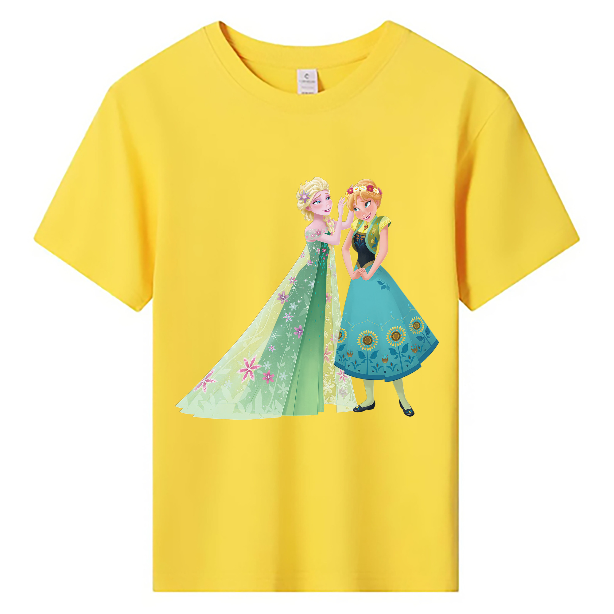（画像用） アナと雪の女王 アンナ エルサ Frozen Anna Elsa 綿100％キッズTシャツ（フロントプリント）