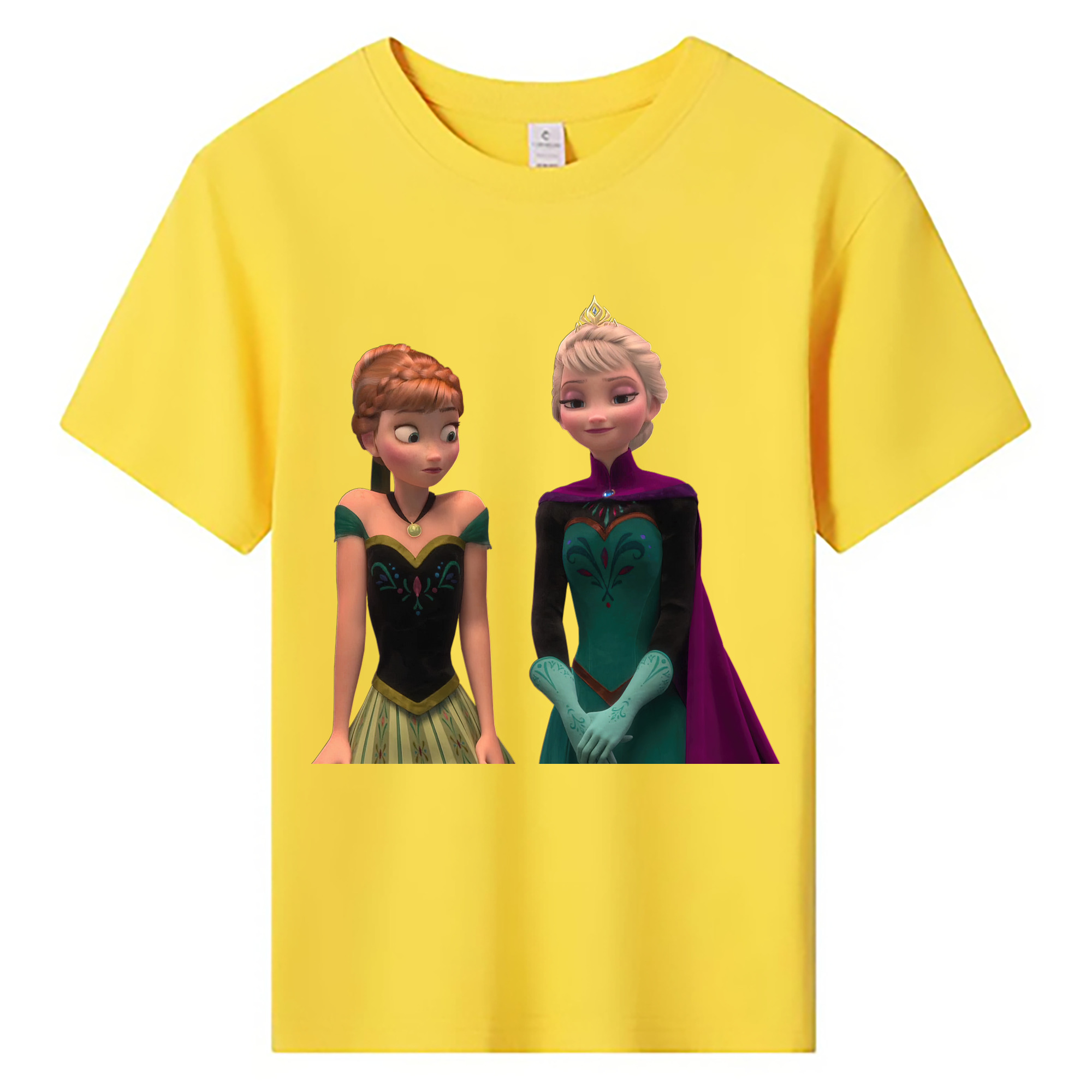 （画像用） アナと雪の女王 アンナ エルサ Frozen Anna Elsa 綿100％キッズTシャツ（フロントプリント）