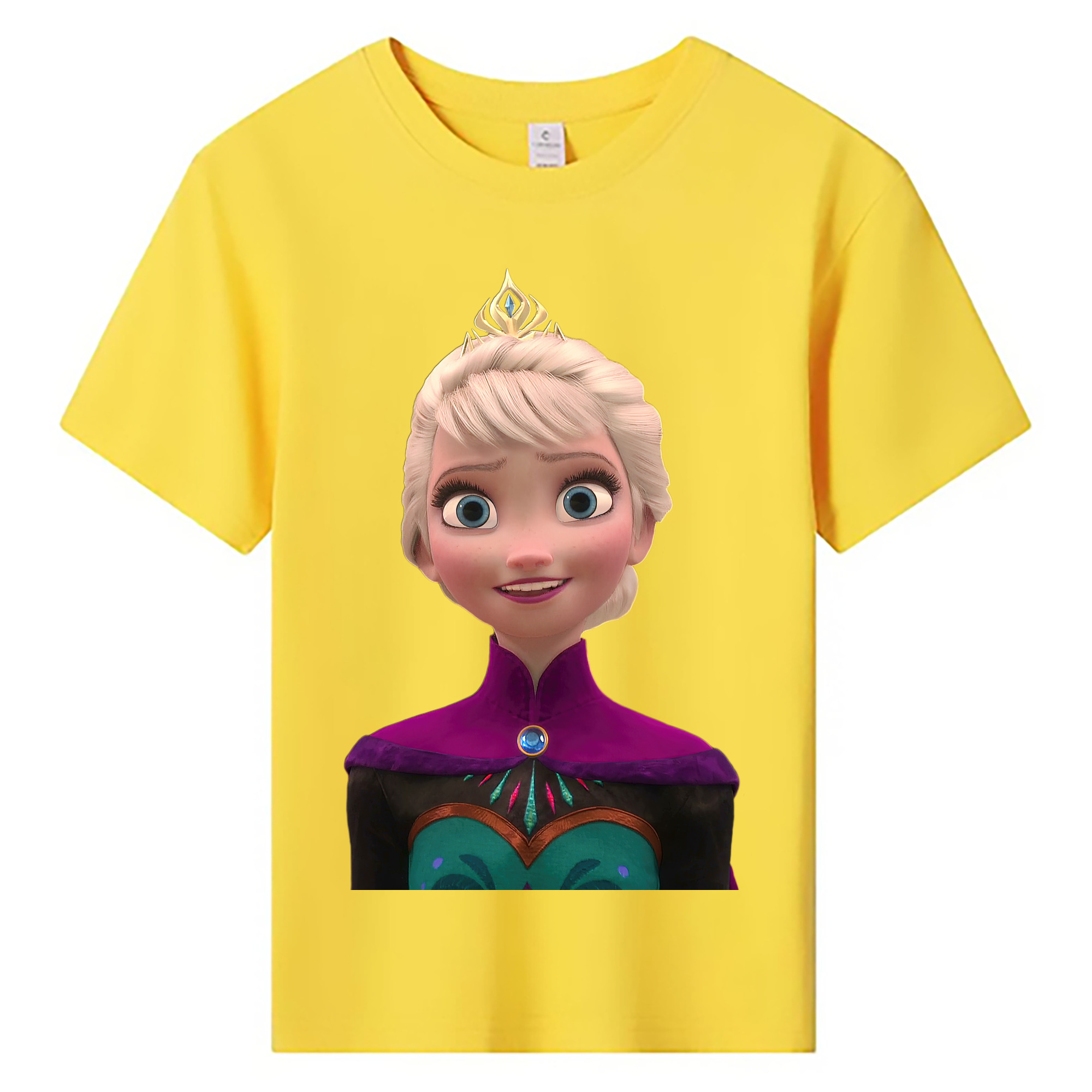 （画像用） アナと雪の女王 アンナ エルサ Frozen Anna Elsa 綿100％キッズTシャツ（フロントプリント）