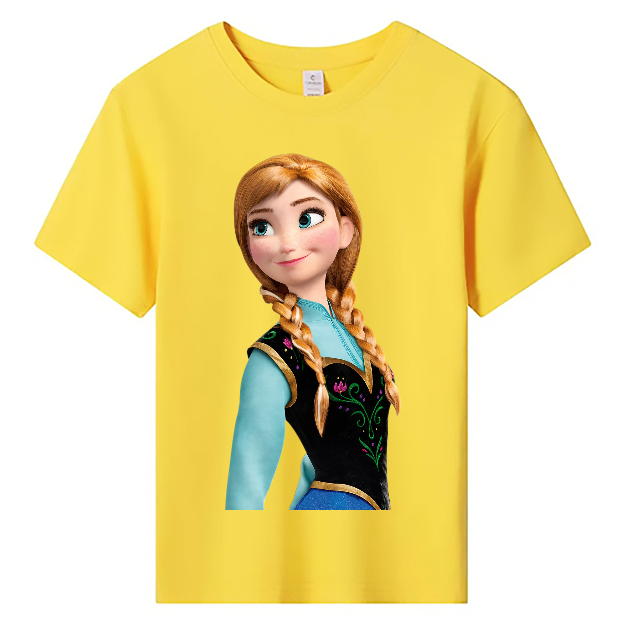 （画像用） アナと雪の女王 アンナ エルサ Frozen Anna Elsa 綿100％キッズTシャツ（フロントプリント）
