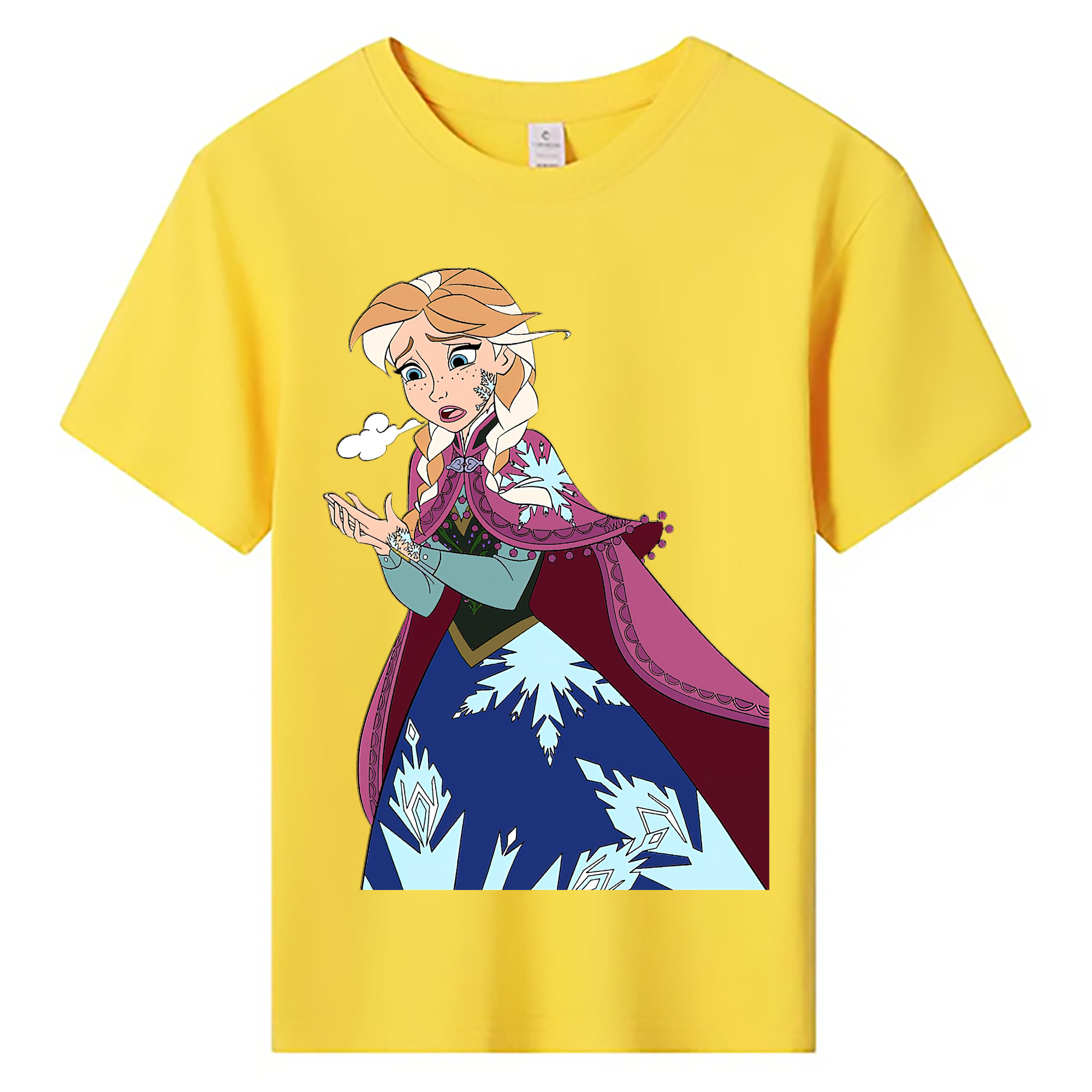 （画像用） アナと雪の女王 アンナ エルサ Frozen Anna Elsa 綿100％キッズTシャツ（フロントプリント）