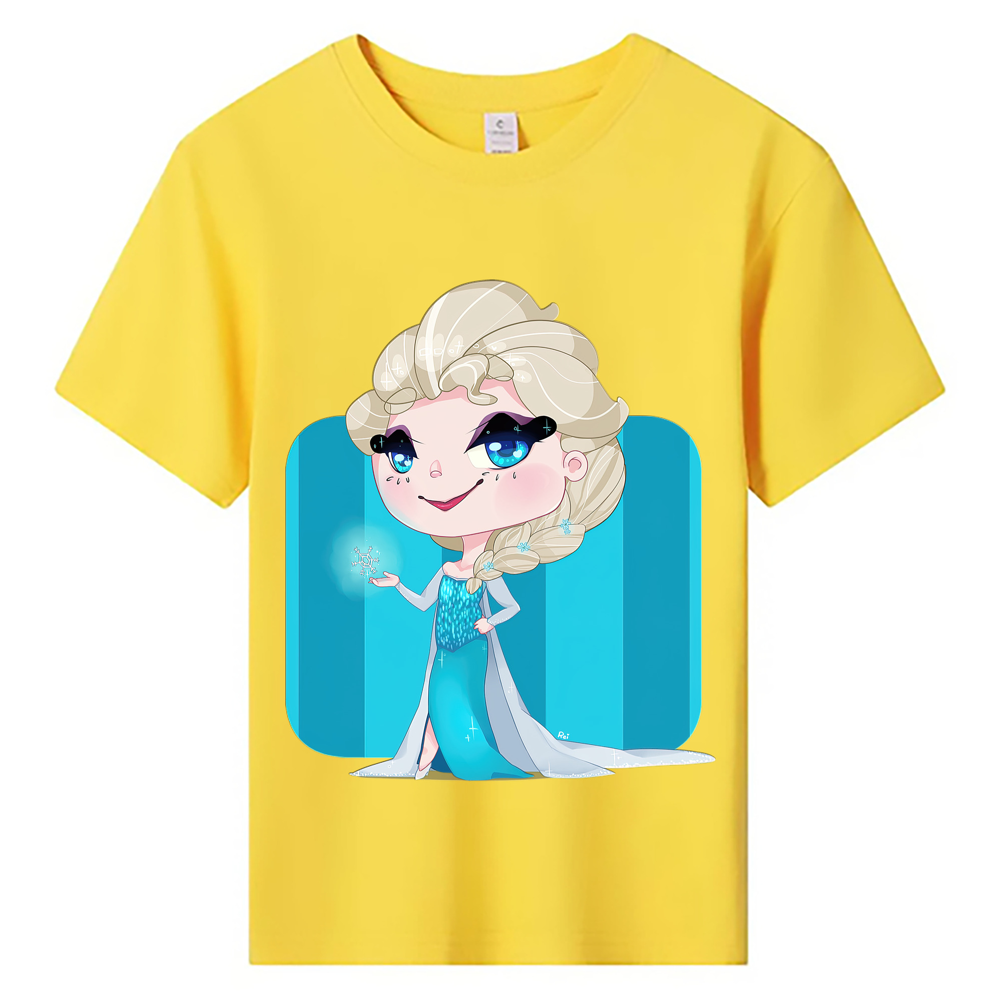 （画像用） アナと雪の女王 アンナ エルサ Frozen Anna Elsa 綿100％キッズTシャツ（フロントプリント）