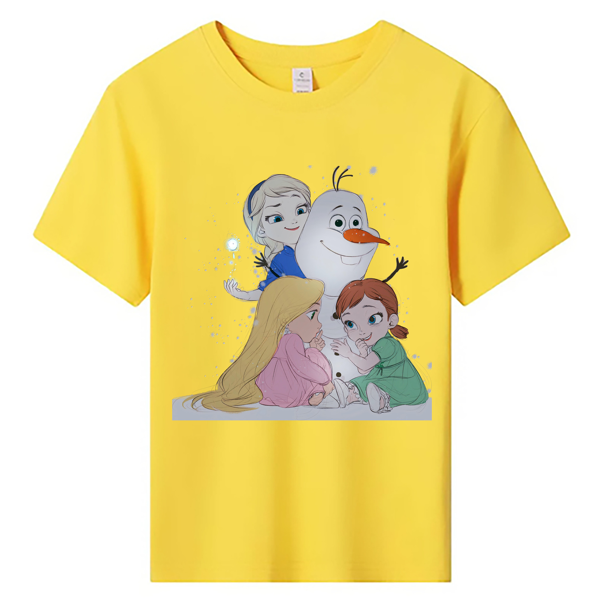 （画像用） アナと雪の女王 アンナ エルサ Frozen Anna Elsa 綿100％キッズTシャツ（フロントプリント）