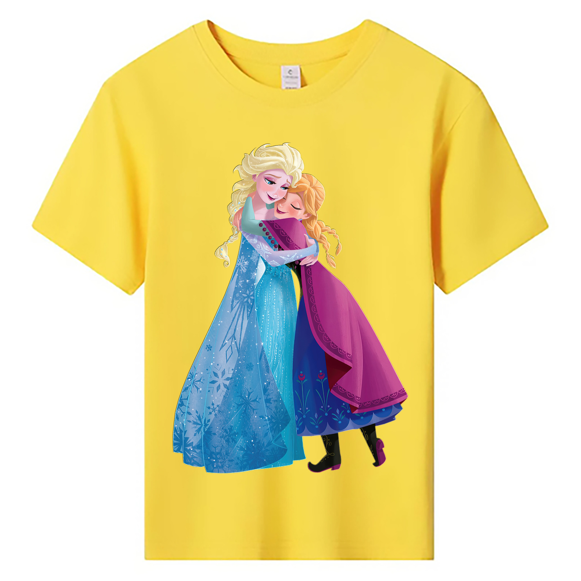 （画像用） アナと雪の女王 アンナ エルサ Frozen Anna Elsa 綿100％キッズTシャツ（フロントプリント）