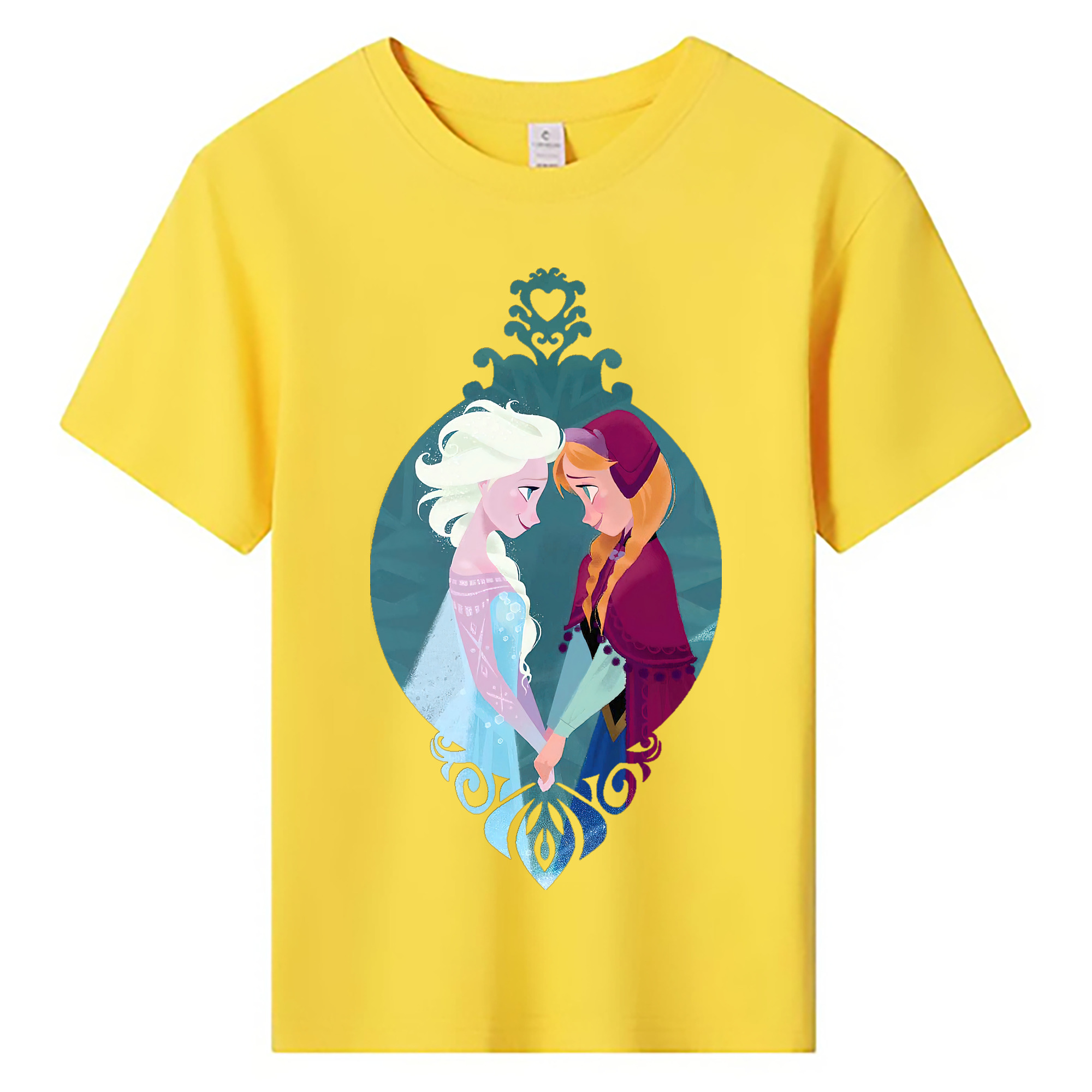 （画像用） アナと雪の女王 アンナ エルサ Frozen Anna Elsa 綿100％キッズTシャツ（フロントプリント）