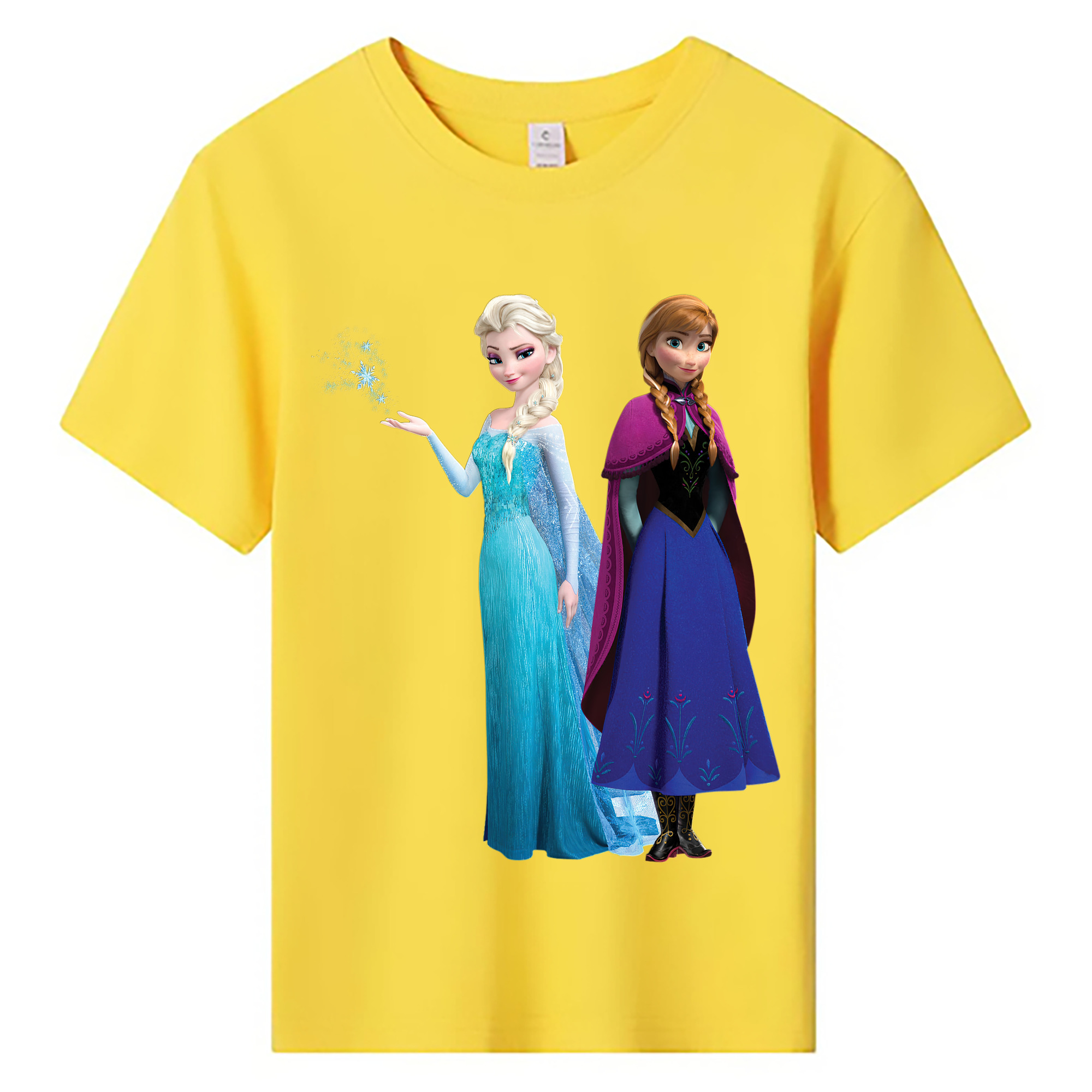 （画像用） アナと雪の女王 アンナ エルサ Frozen Anna Elsa 綿100％キッズTシャツ（フロントプリント）