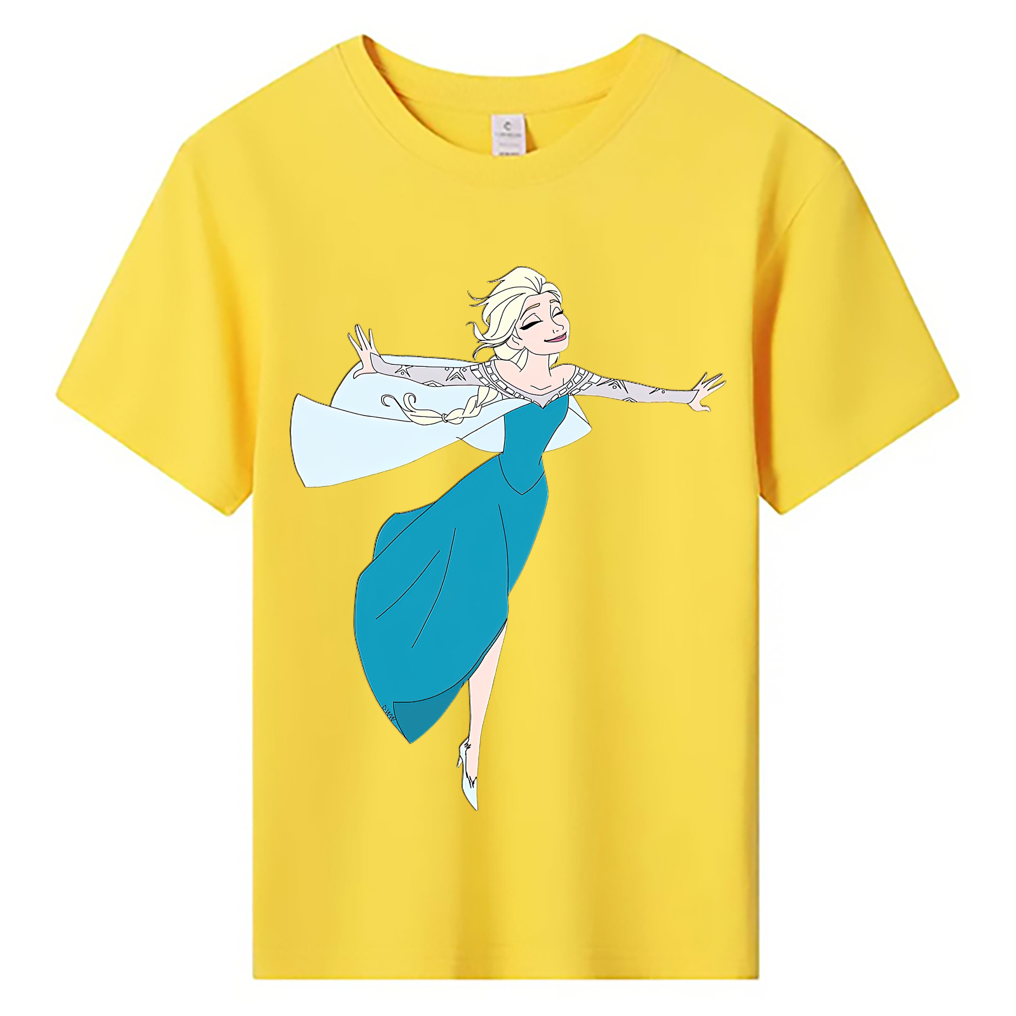 （画像用） アナと雪の女王 アンナ エルサ Frozen Anna Elsa 綿100％キッズTシャツ（フロントプリント）