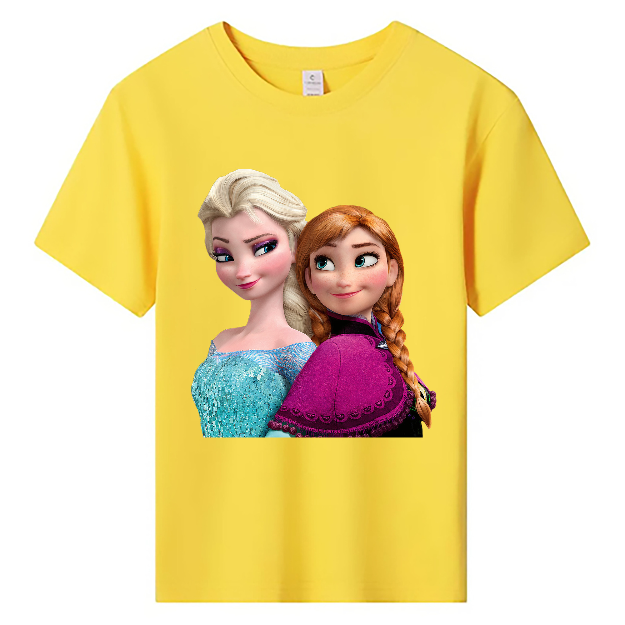 （画像用） アナと雪の女王 アンナ エルサ Frozen Anna Elsa 綿100％キッズTシャツ（フロントプリント）