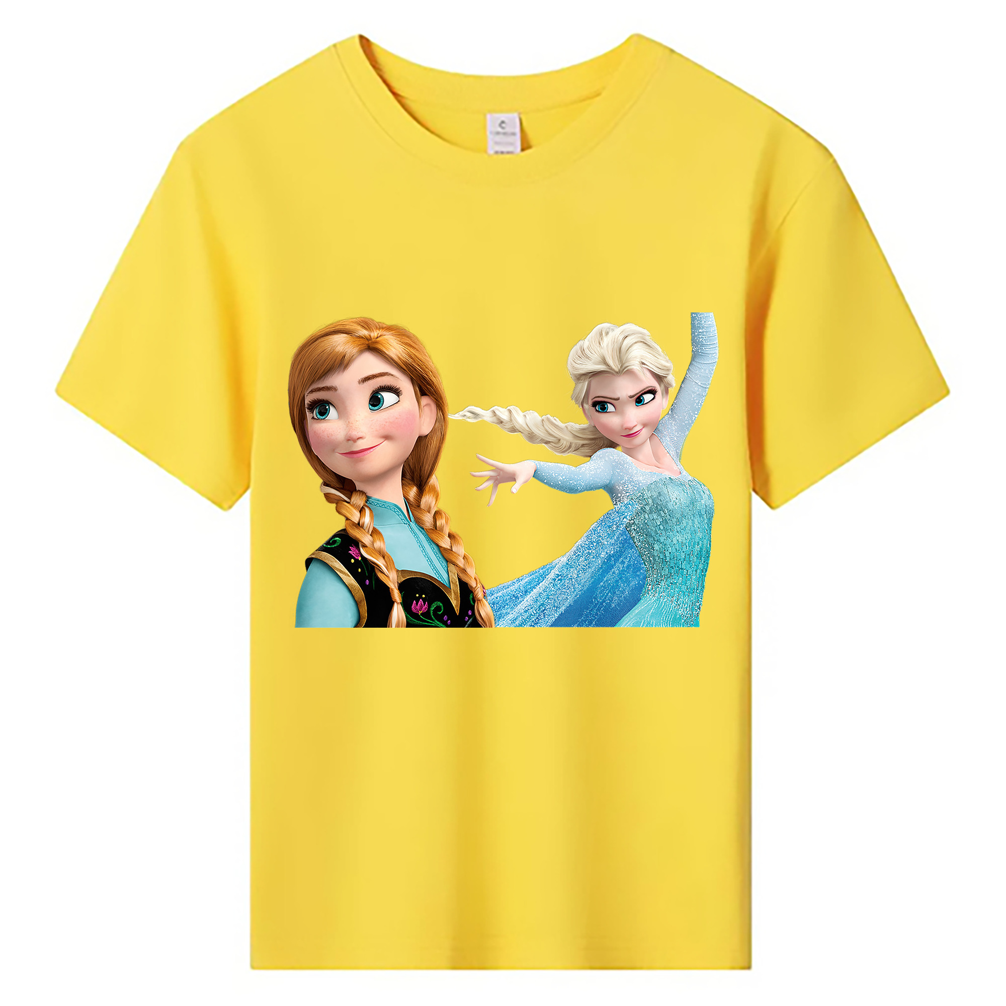 （画像用） アナと雪の女王 アンナ エルサ Frozen Anna Elsa 綿100％キッズTシャツ（フロントプリント）