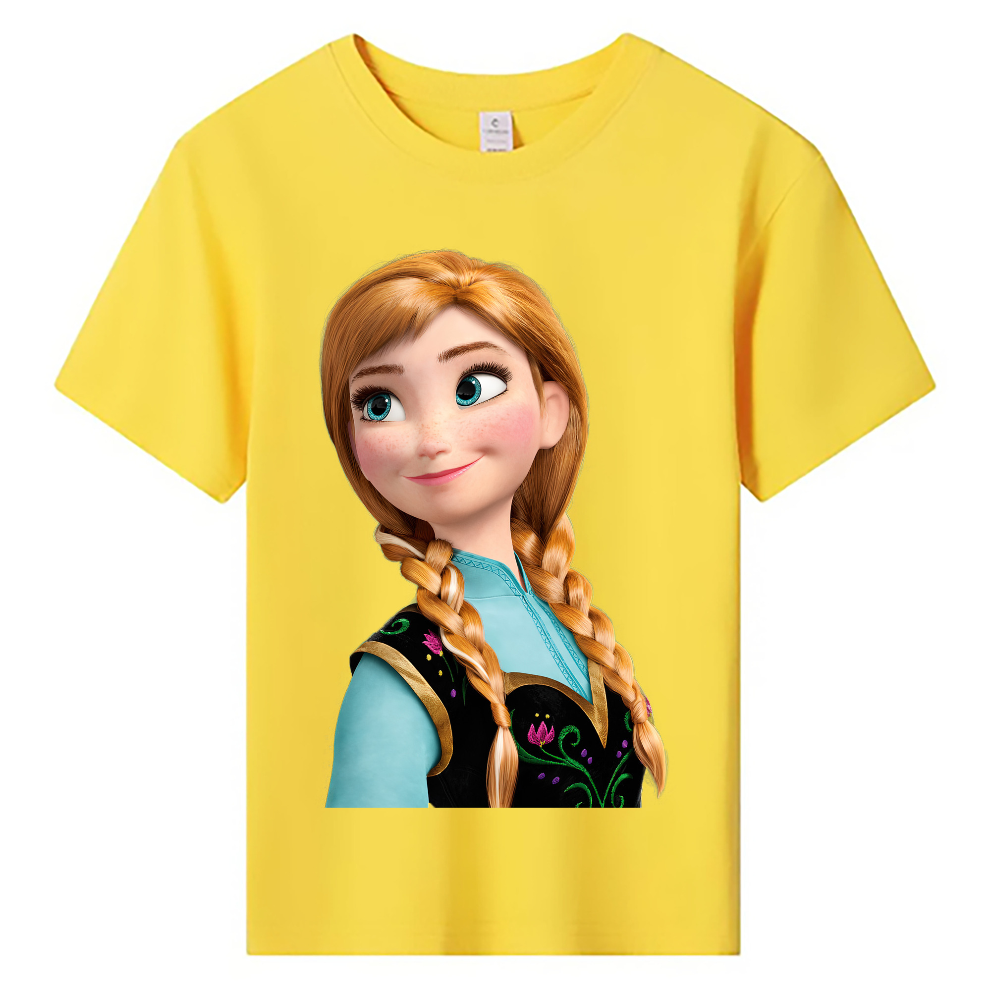 （画像用） アナと雪の女王 アンナ エルサ Frozen Anna Elsa 綿100％キッズTシャツ（フロントプリント）