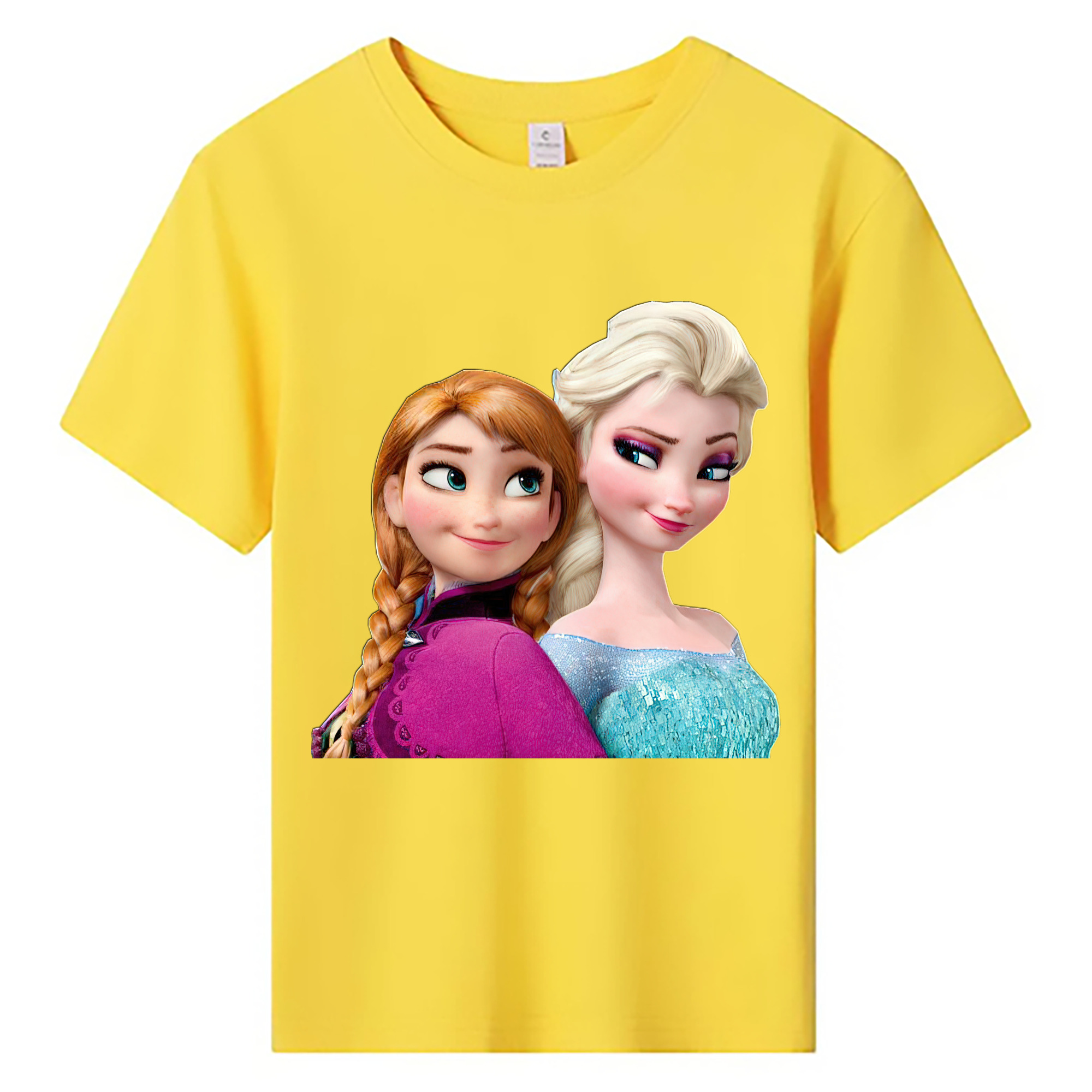 （画像用） アナと雪の女王 アンナ エルサ Frozen Anna Elsa 綿100％キッズTシャツ（フロントプリント）