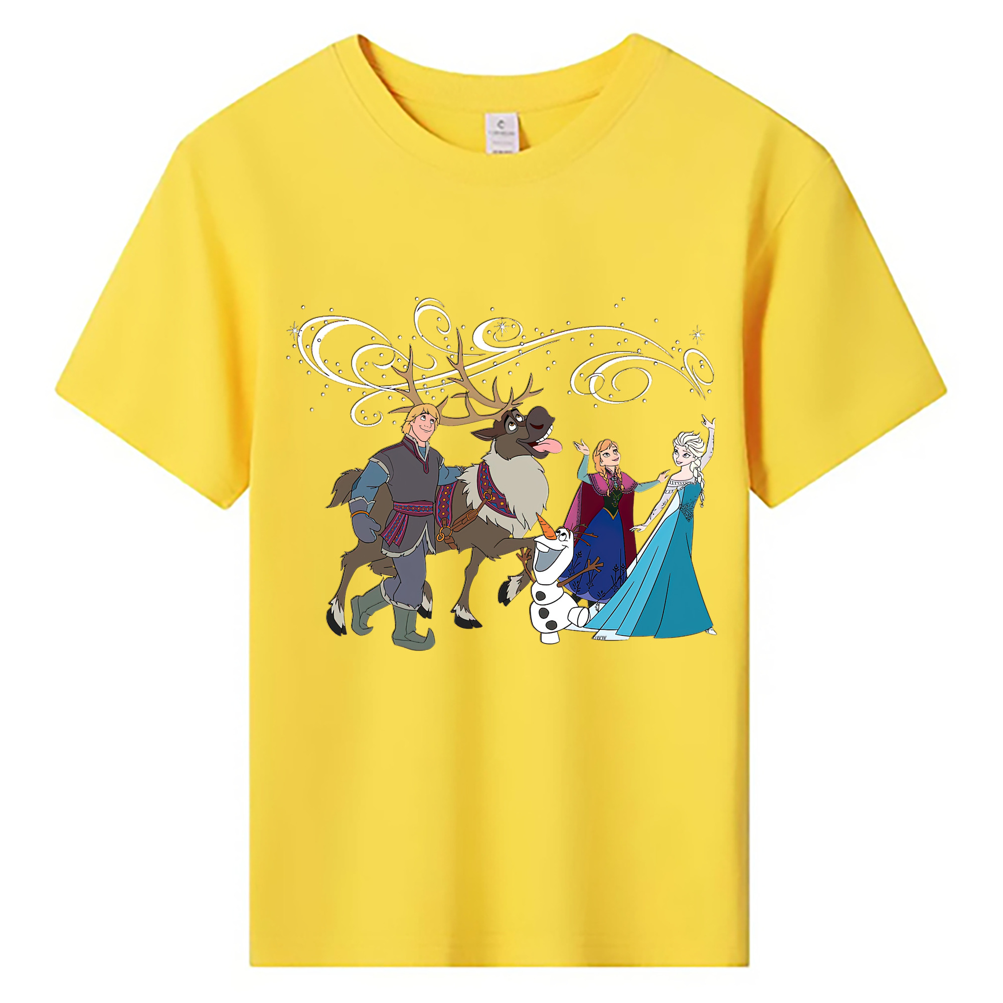 （画像用） アナと雪の女王 アンナ エルサ Frozen Anna Elsa 綿100％キッズTシャツ（フロントプリント）
