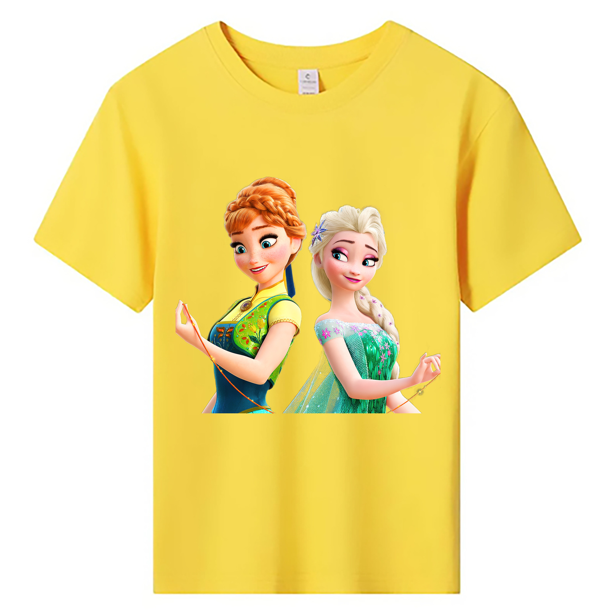 （画像用） アナと雪の女王 アンナ エルサ Frozen Anna Elsa 綿100％キッズTシャツ（フロントプリント）