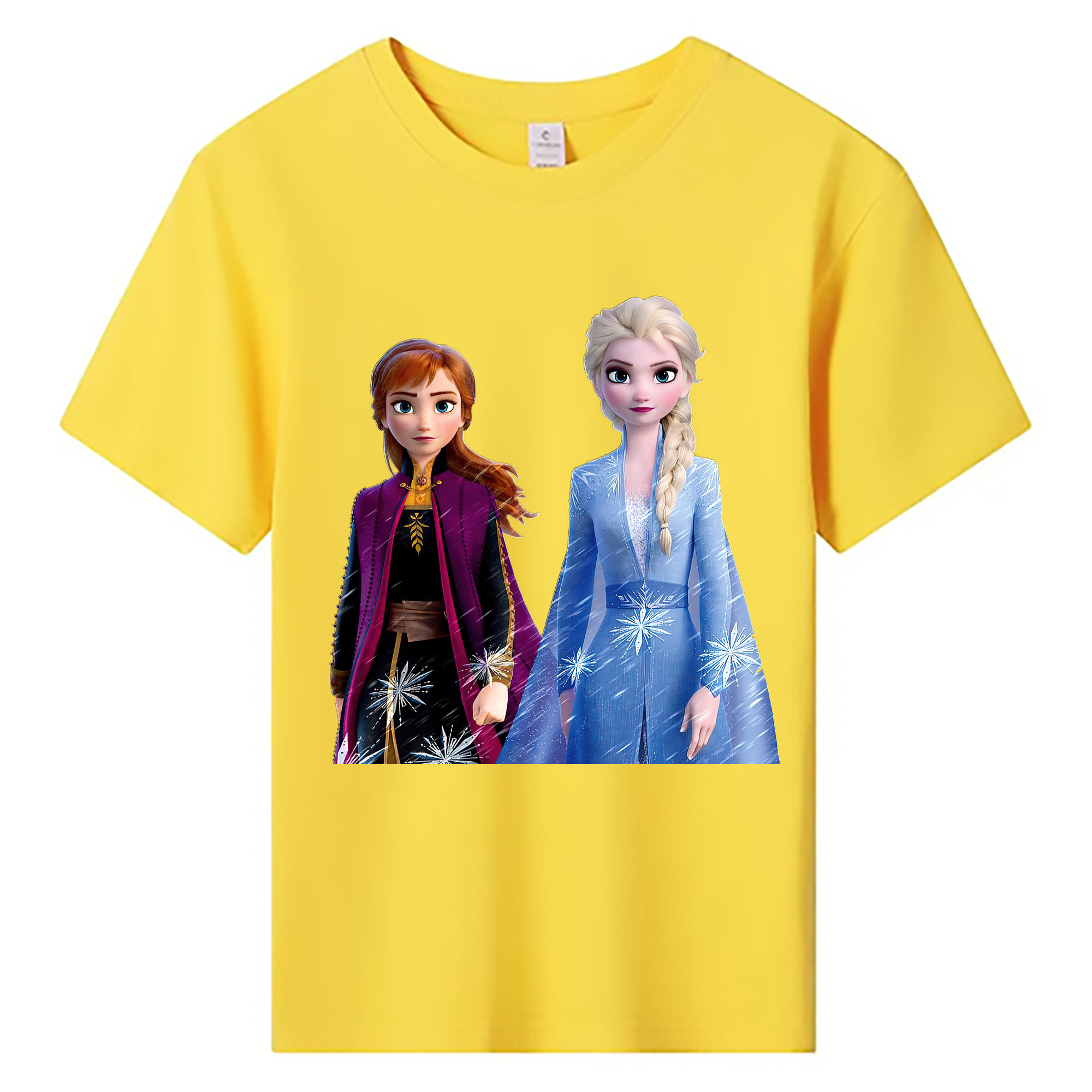 （画像用） アナと雪の女王 アンナ エルサ Frozen Anna Elsa 綿100％キッズTシャツ（フロントプリント）