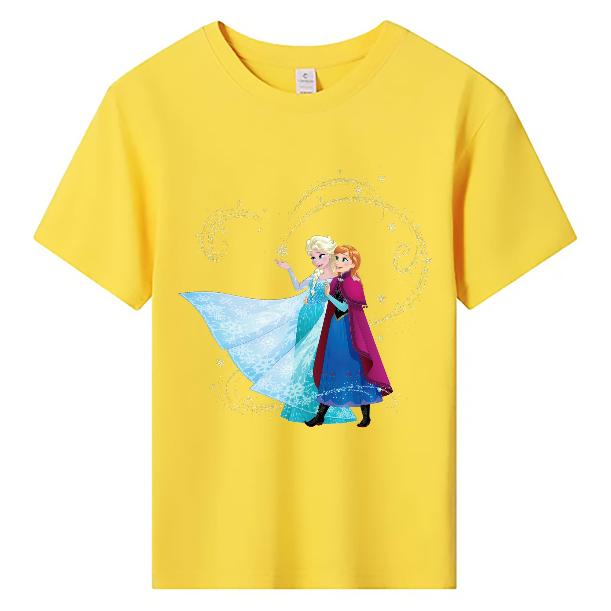 （画像用） アナと雪の女王 アンナ エルサ Frozen Anna Elsa 綿100％キッズTシャツ（フロントプリント）