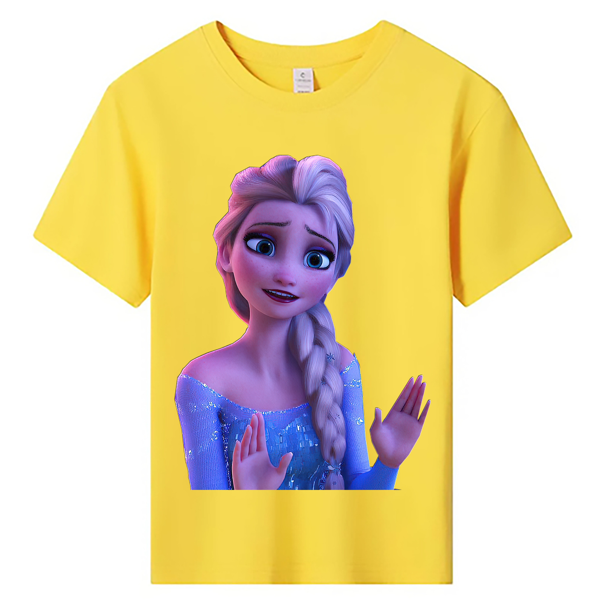 （画像用） アナと雪の女王 アンナ エルサ Frozen Anna Elsa 綿100％キッズTシャツ（フロントプリント）