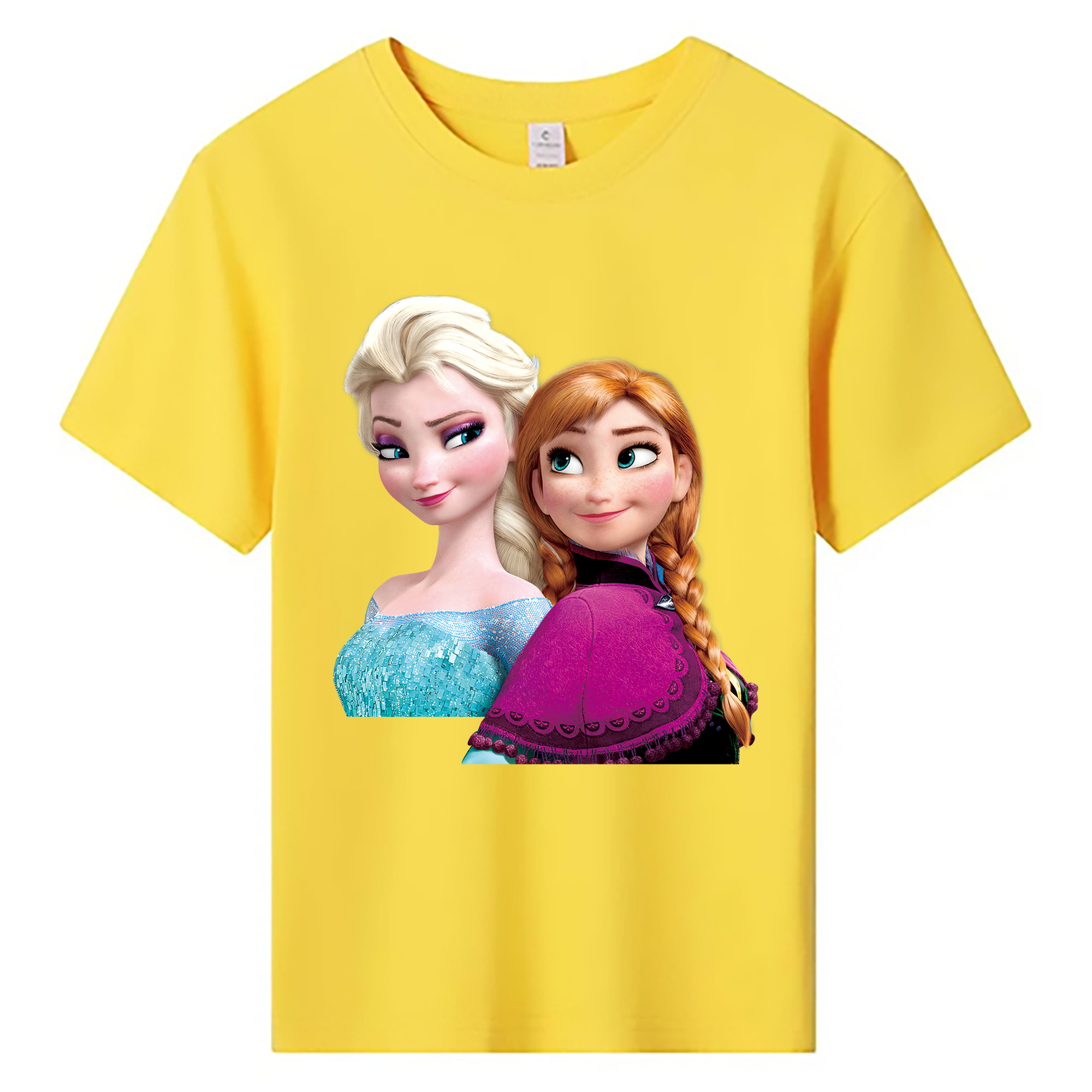 （画像用） アナと雪の女王 アンナ エルサ Frozen Anna Elsa 綿100％キッズTシャツ（フロントプリント）