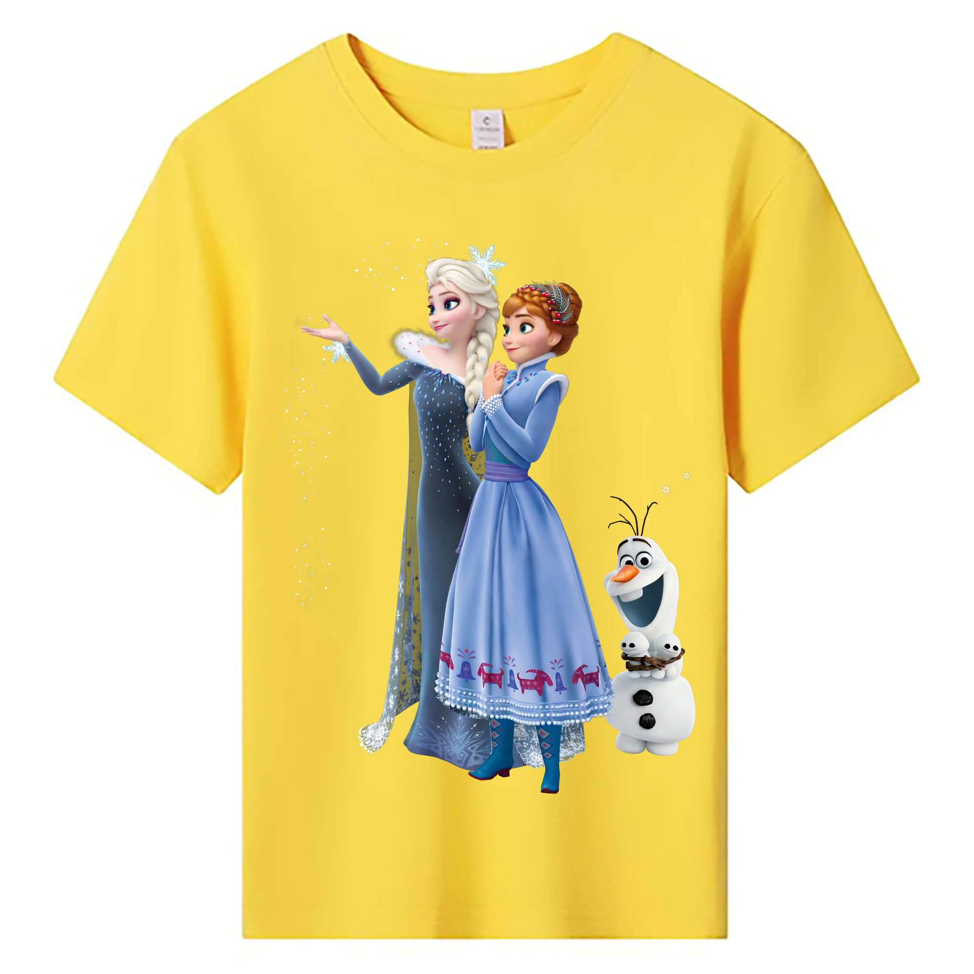 （画像用） アナと雪の女王 アンナ エルサ Frozen Anna Elsa 綿100％キッズTシャツ（フロントプリント）