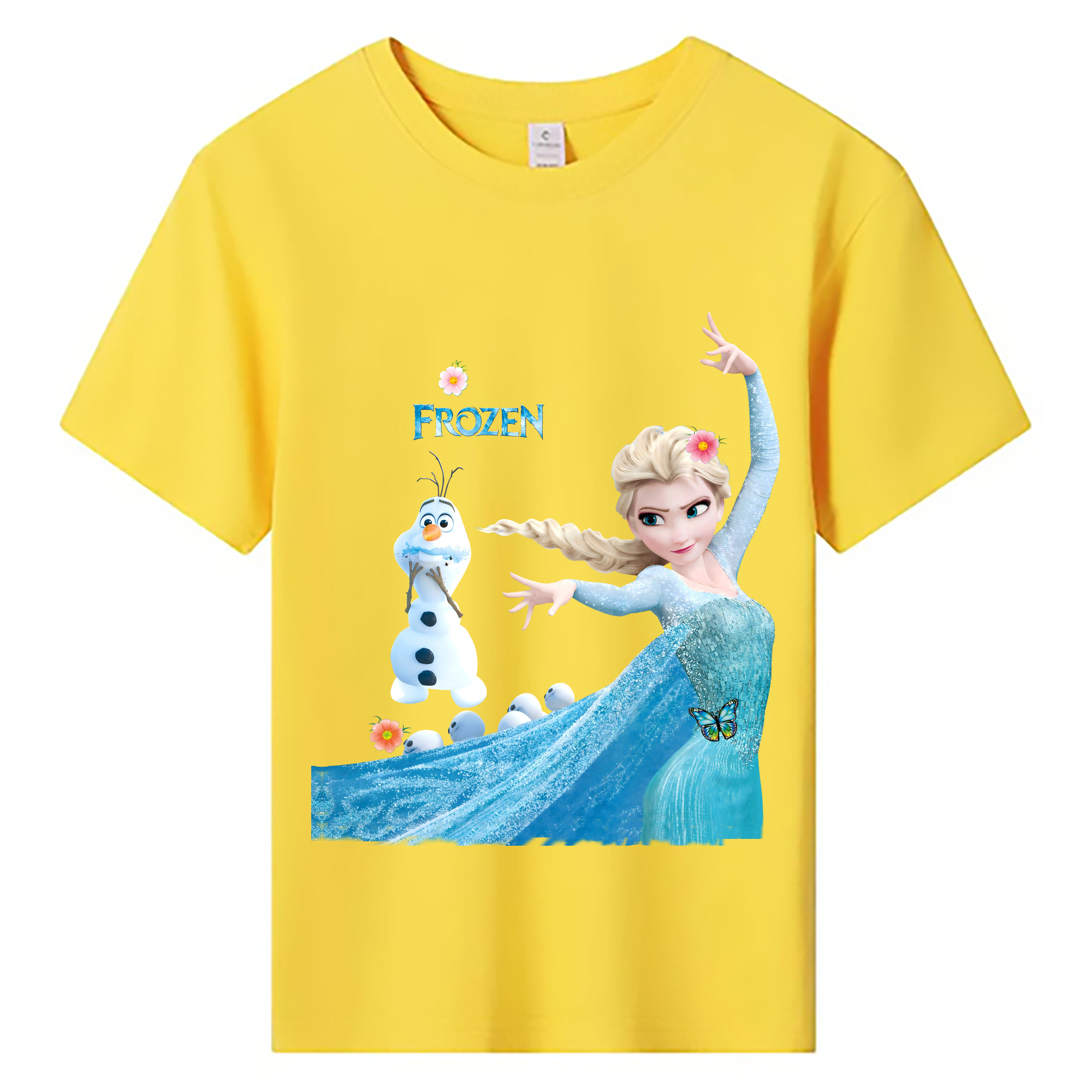 （画像用） アナと雪の女王 アンナ エルサ Frozen Anna Elsa 綿100％キッズTシャツ（フロントプリント）