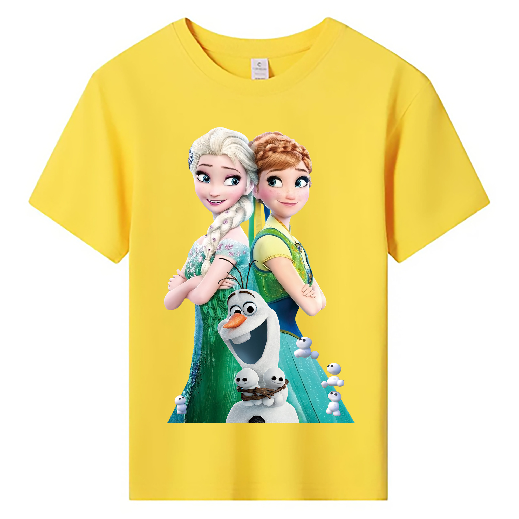 （画像用） アナと雪の女王 アンナ エルサ Frozen Anna Elsa 綿100％キッズTシャツ（フロントプリント）
