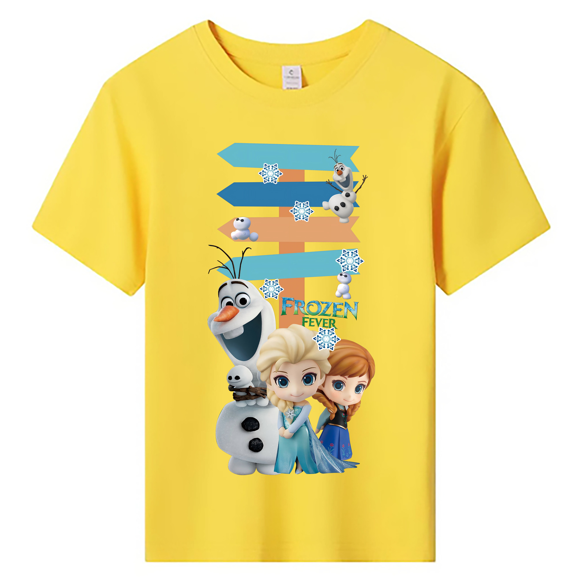 （画像用） アナと雪の女王 アンナ エルサ Frozen Anna Elsa 綿100％キッズTシャツ（フロントプリント）