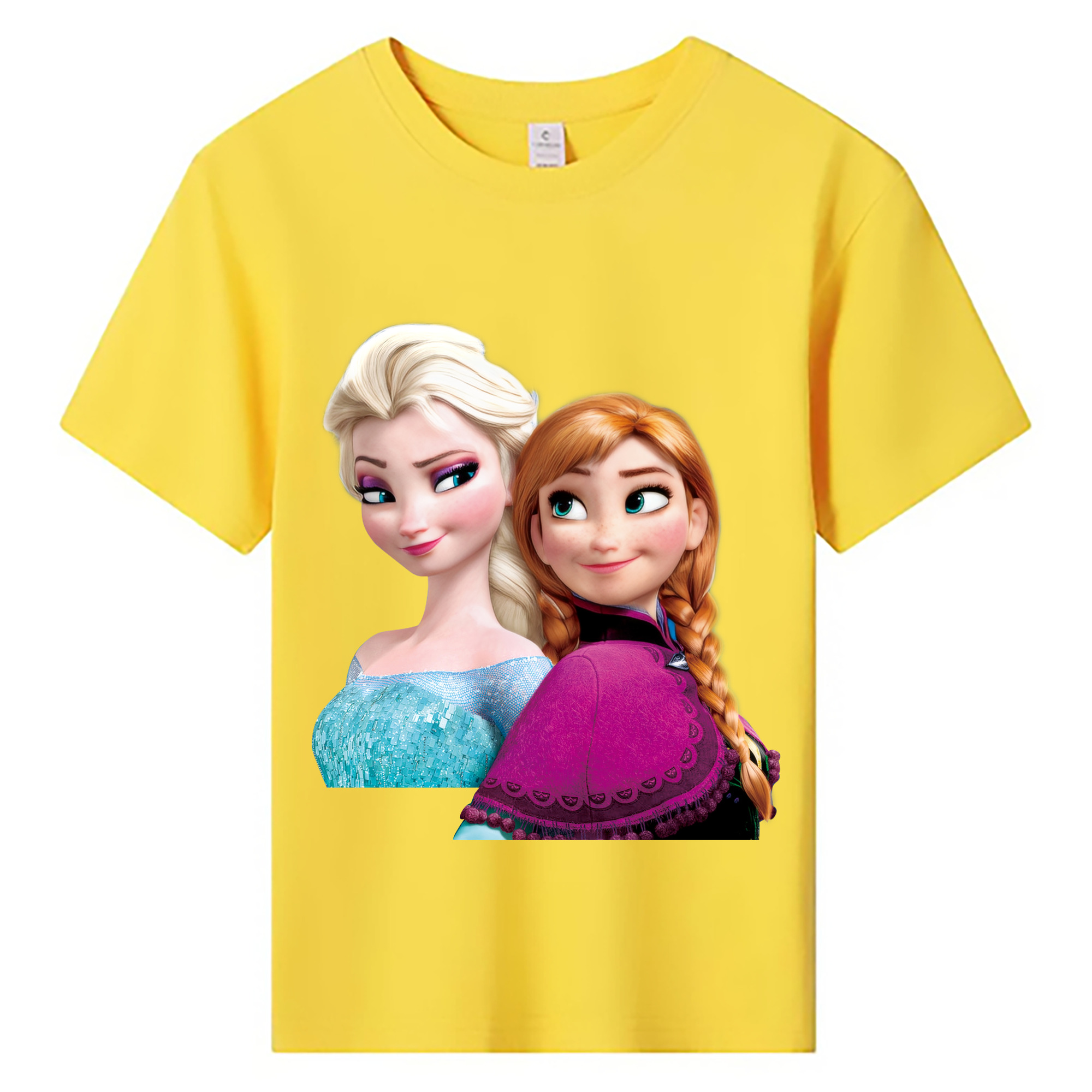 （画像用） アナと雪の女王 アンナ エルサ Frozen Anna Elsa 綿100％キッズTシャツ（フロントプリント）