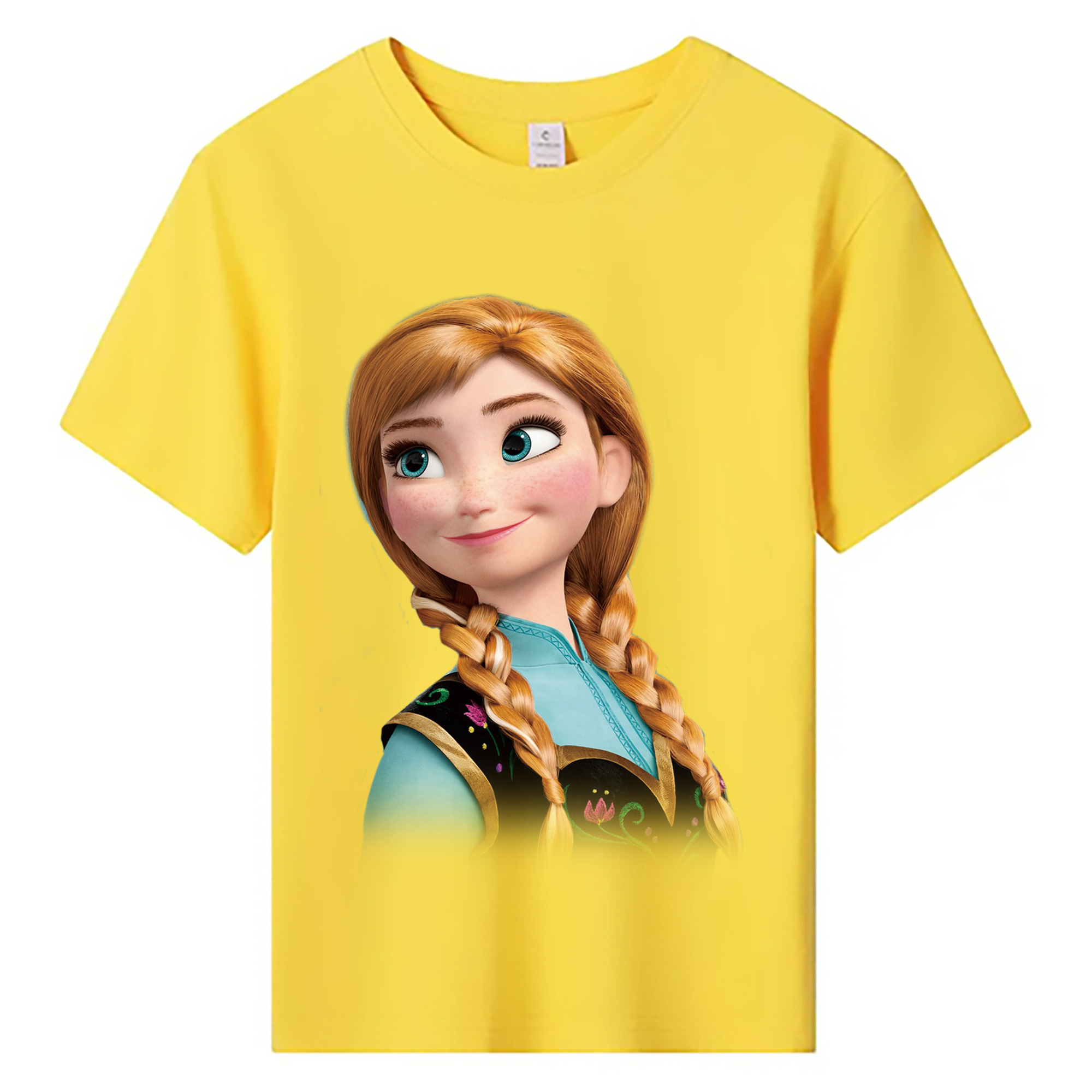 （画像用） アナと雪の女王 アンナ エルサ Frozen Anna Elsa 綿100％キッズTシャツ（フロントプリント）