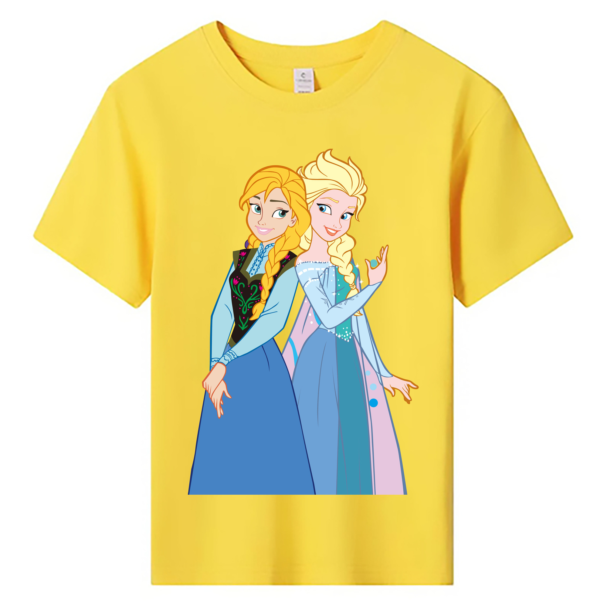 （画像用） アナと雪の女王 アンナ エルサ Frozen Anna Elsa 綿100％キッズTシャツ（フロントプリント）