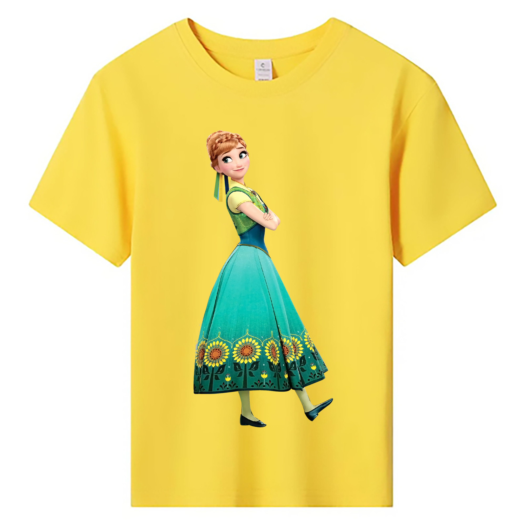 （画像用） アナと雪の女王 アンナ エルサ Frozen Anna Elsa 綿100％キッズTシャツ（フロントプリント）