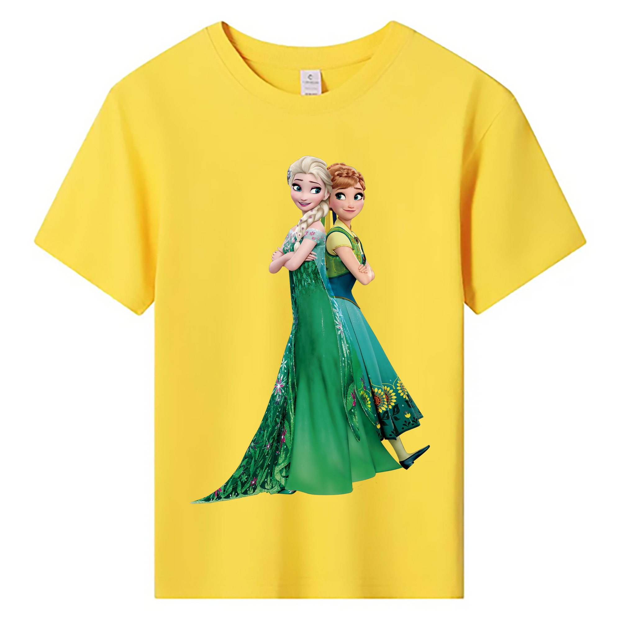 （画像用） アナと雪の女王 アンナ エルサ Frozen Anna Elsa 綿100％キッズTシャツ（フロントプリント）
