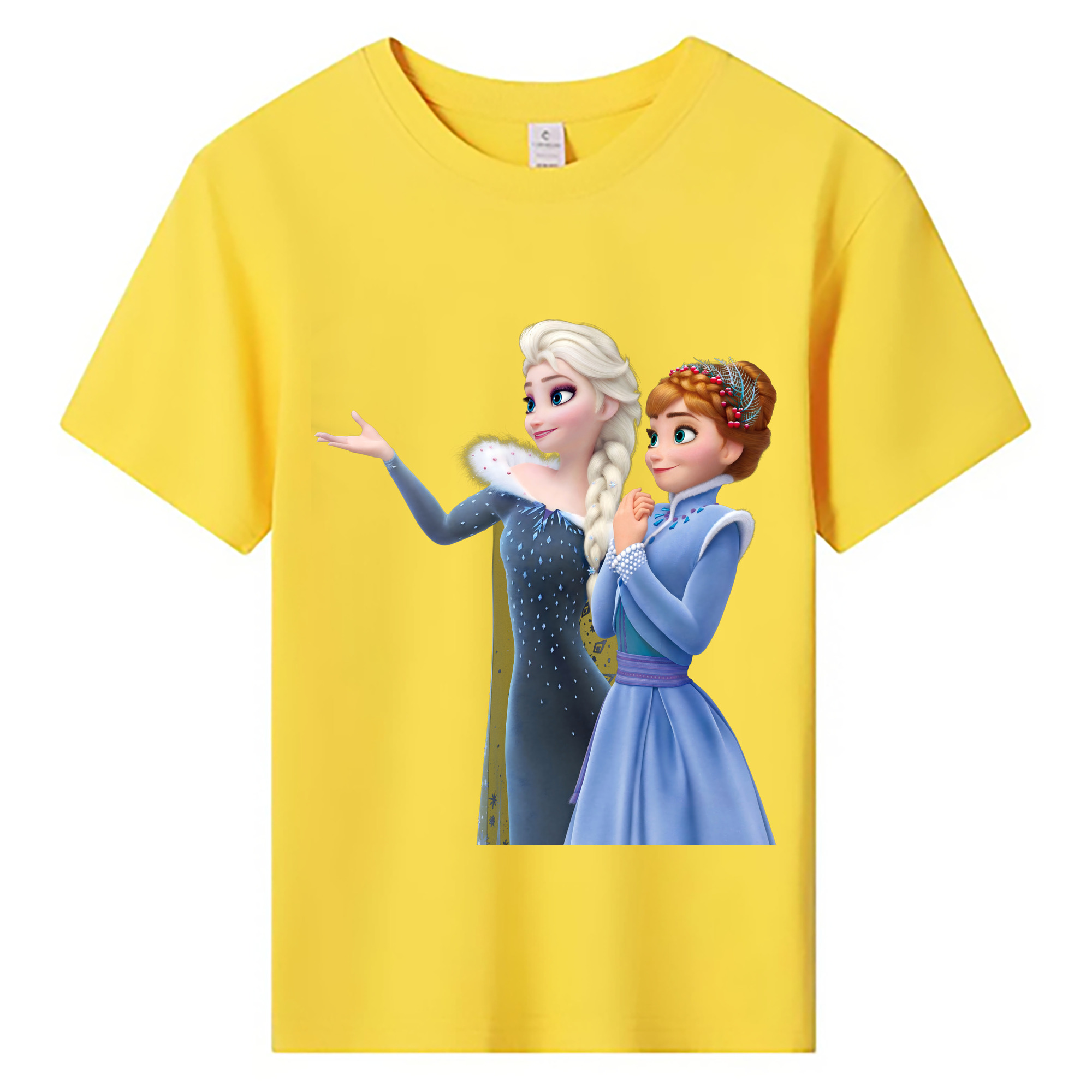 （画像用） アナと雪の女王 アンナ エルサ Frozen Anna Elsa 綿100％キッズTシャツ（フロントプリント）