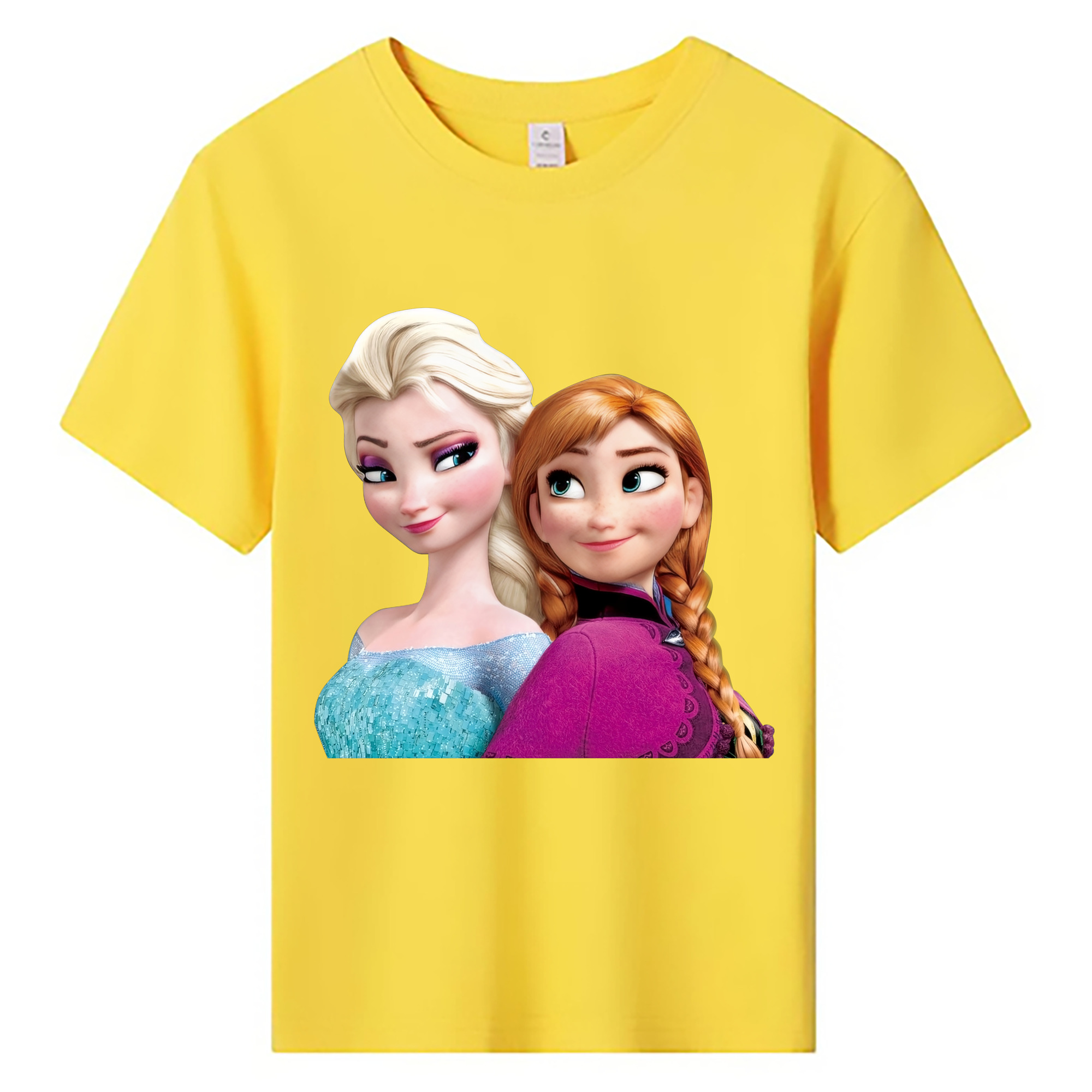 （画像用） アナと雪の女王 アンナ エルサ Frozen Anna Elsa 綿100％キッズTシャツ（フロントプリント）