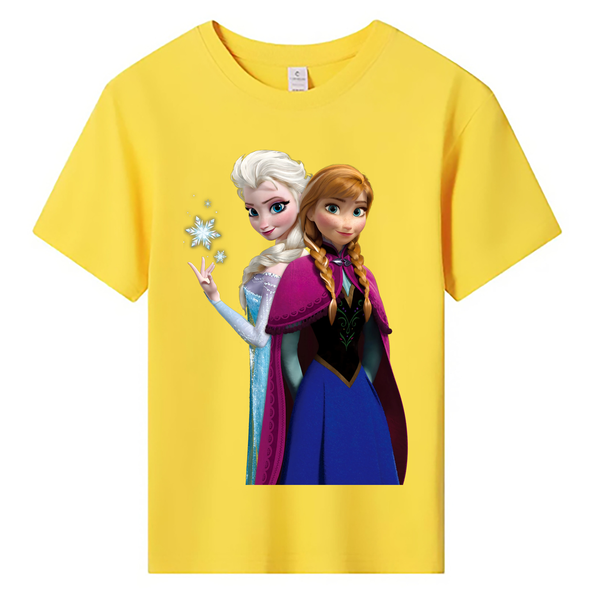 （画像用） アナと雪の女王 アンナ エルサ Frozen Anna Elsa 綿100％キッズTシャツ（フロントプリント）