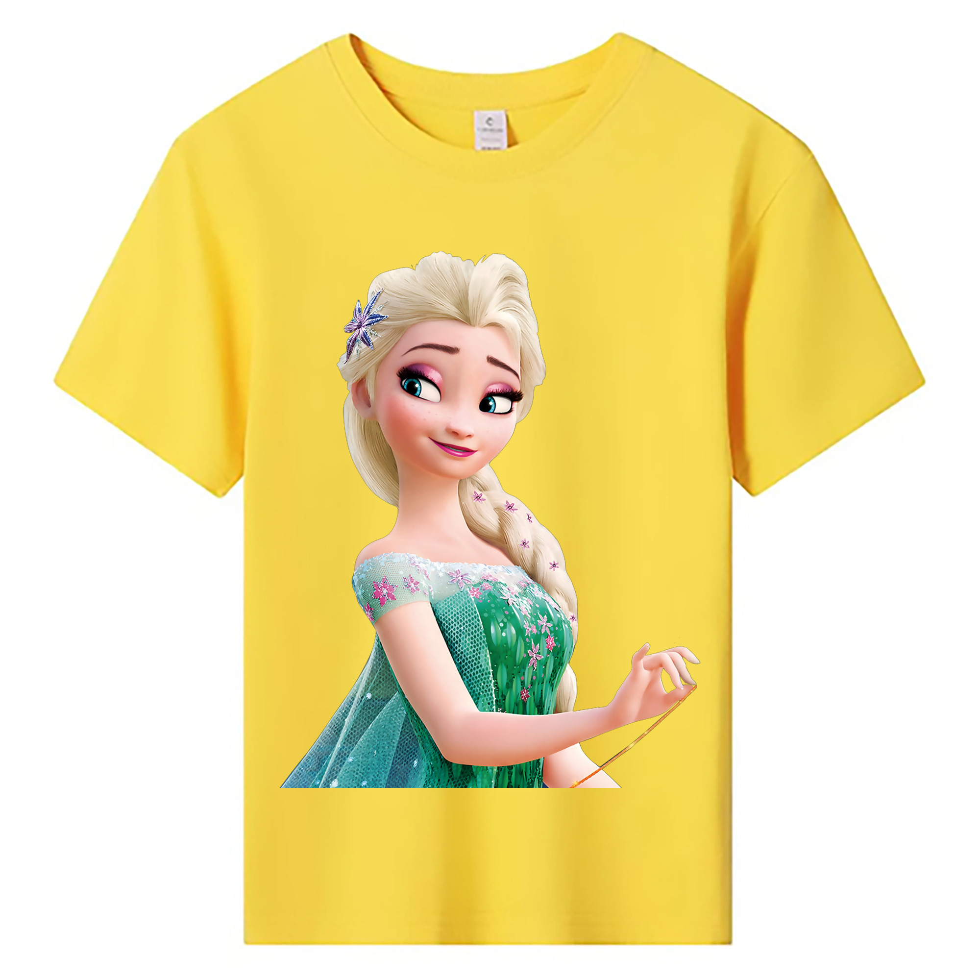 （画像用） アナと雪の女王 アンナ エルサ Frozen Anna Elsa 綿100％キッズTシャツ（フロントプリント）