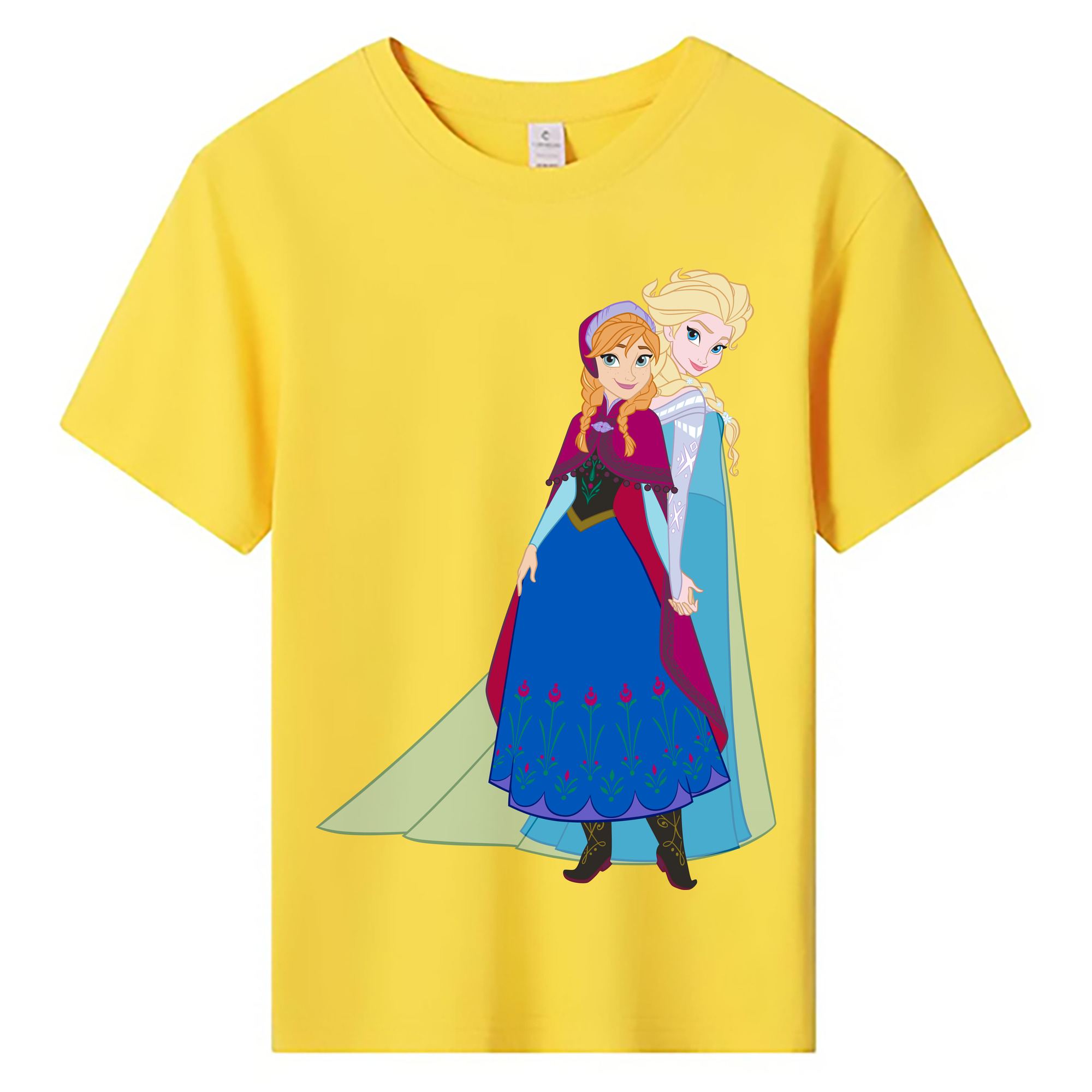（画像用） アナと雪の女王 アンナ エルサ Frozen Anna Elsa 綿100％キッズTシャツ（フロントプリント）