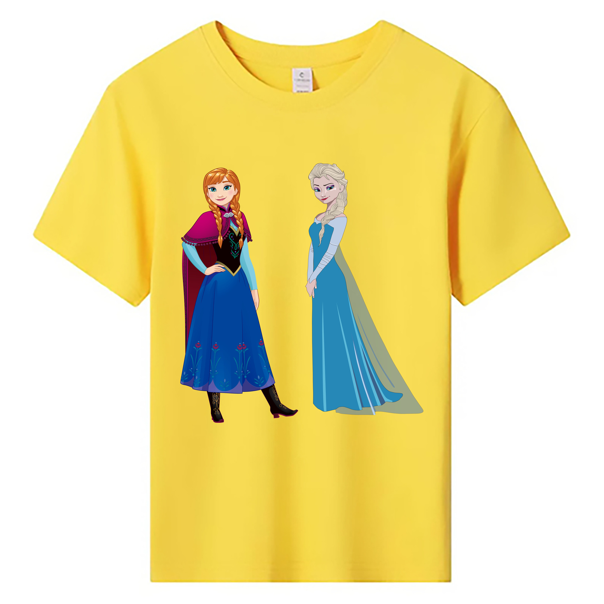 （画像用） アナと雪の女王 アンナ エルサ Frozen Anna Elsa 綿100％キッズTシャツ（フロントプリント）