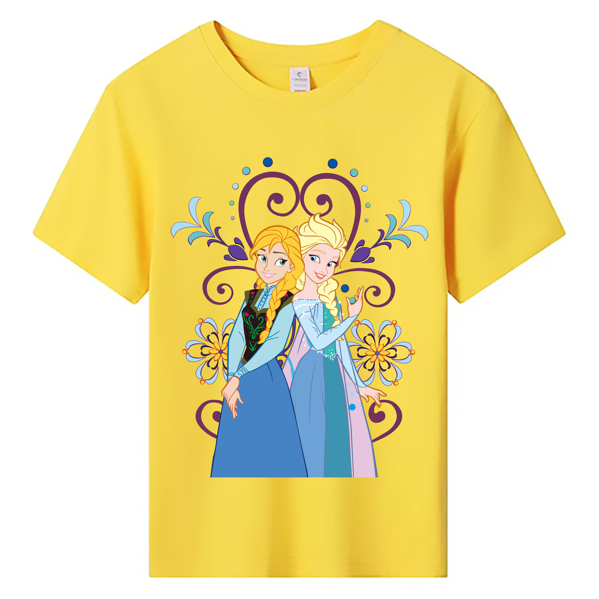 （画像用） アナと雪の女王 アンナ エルサ Frozen Anna Elsa 綿100％キッズTシャツ（フロントプリント）