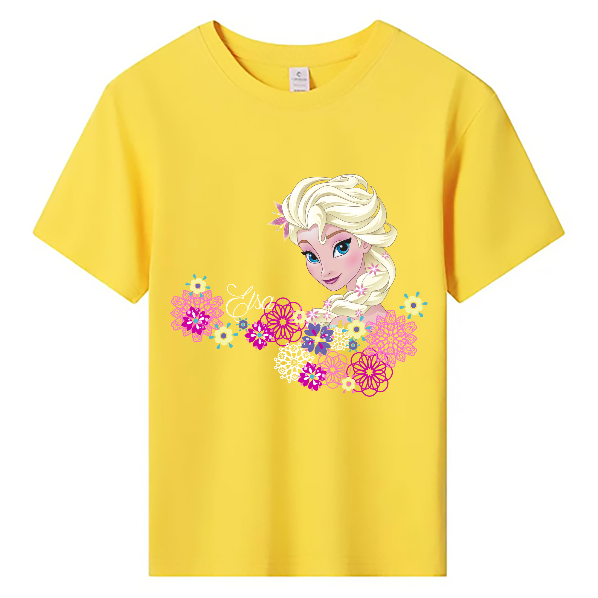 （画像用） アナと雪の女王 アンナ エルサ Frozen Anna Elsa 綿100％キッズTシャツ（フロントプリント）