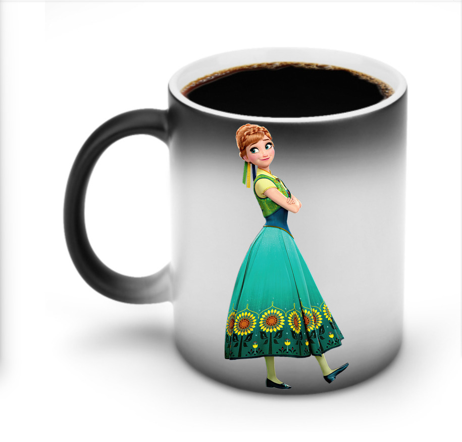 （画像用） アナと雪の女王 アンナ エルサ Frozen Anna Elsa 温度変色マグカップ