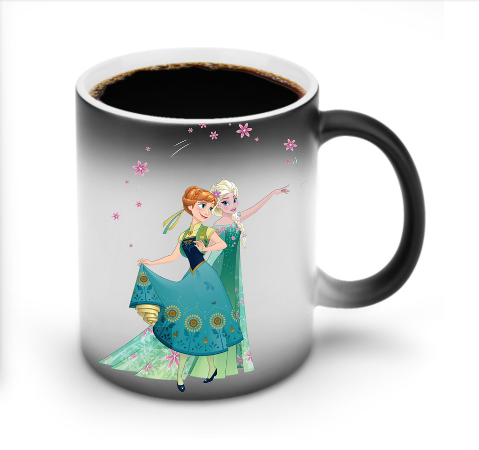 （画像用） アナと雪の女王 アンナ エルサ Frozen Anna Elsa 温度変色マグカップ