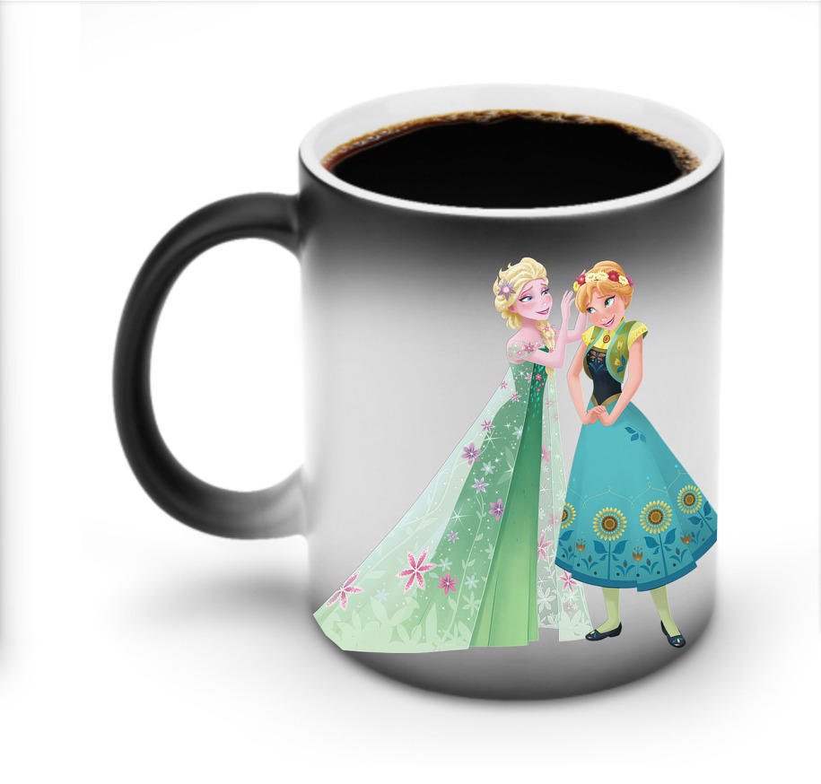（画像用） アナと雪の女王 アンナ エルサ Frozen Anna Elsa 温度変色マグカップ