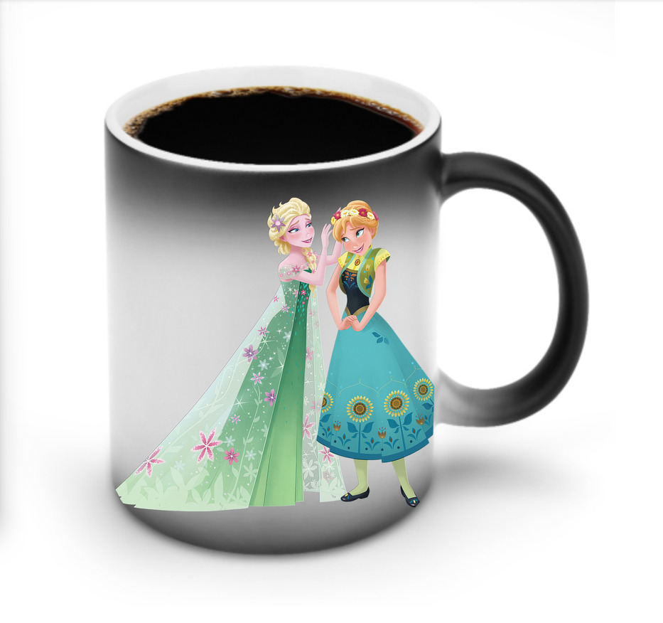 （画像用） アナと雪の女王 アンナ エルサ Frozen Anna Elsa 温度変色マグカップ