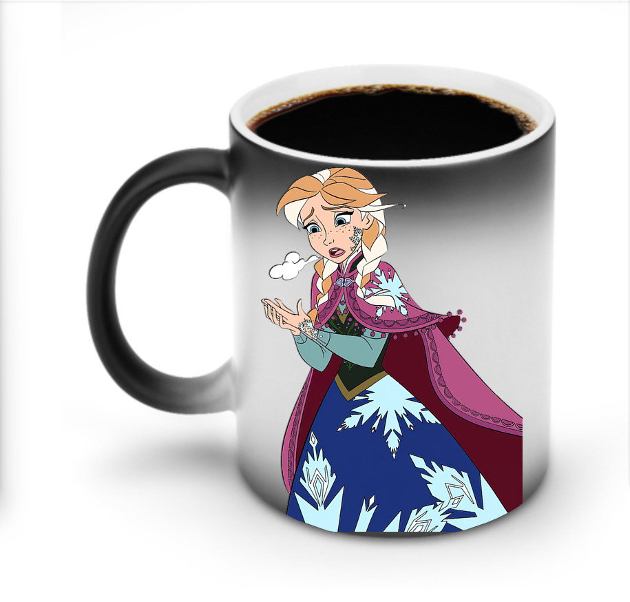 （画像用） アナと雪の女王 アンナ エルサ Frozen Anna Elsa 温度変色マグカップ