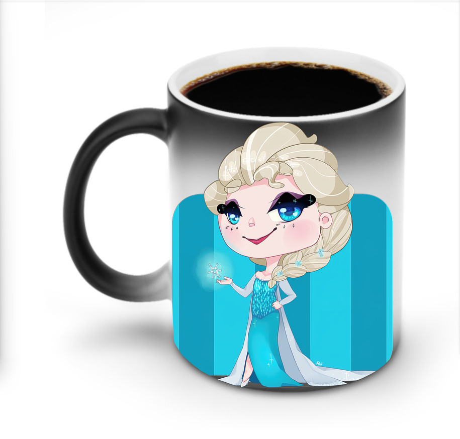 （画像用） アナと雪の女王 アンナ エルサ Frozen Anna Elsa 温度変色マグカップ