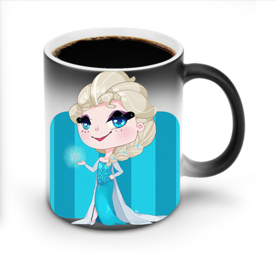 （画像用） アナと雪の女王 アンナ エルサ Frozen Anna Elsa 温度変色マグカップ