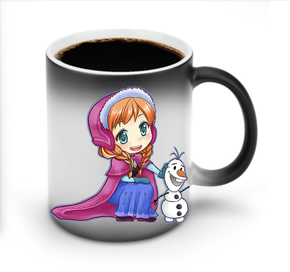 （画像用） アナと雪の女王 アンナ エルサ Frozen Anna Elsa 温度変色マグカップ