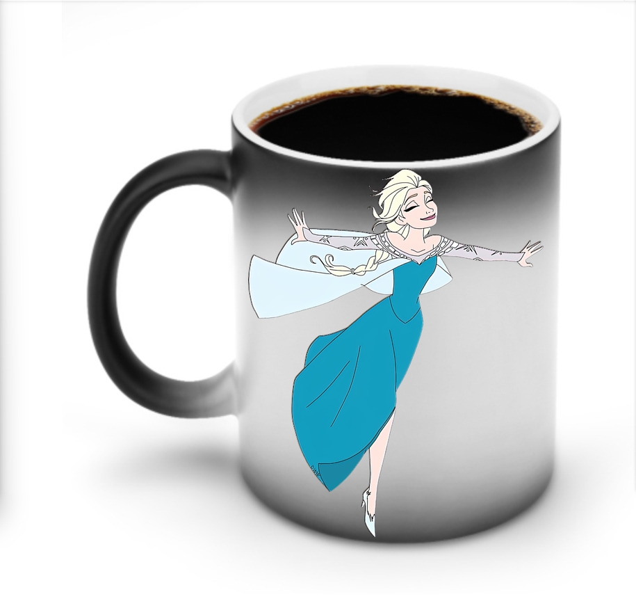（画像用） アナと雪の女王 アンナ エルサ Frozen Anna Elsa 温度変色マグカップ