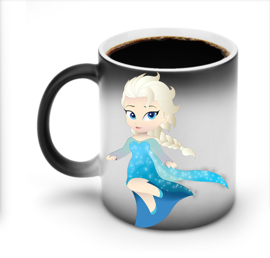 （画像用） アナと雪の女王 アンナ エルサ Frozen Anna Elsa 温度変色マグカップ